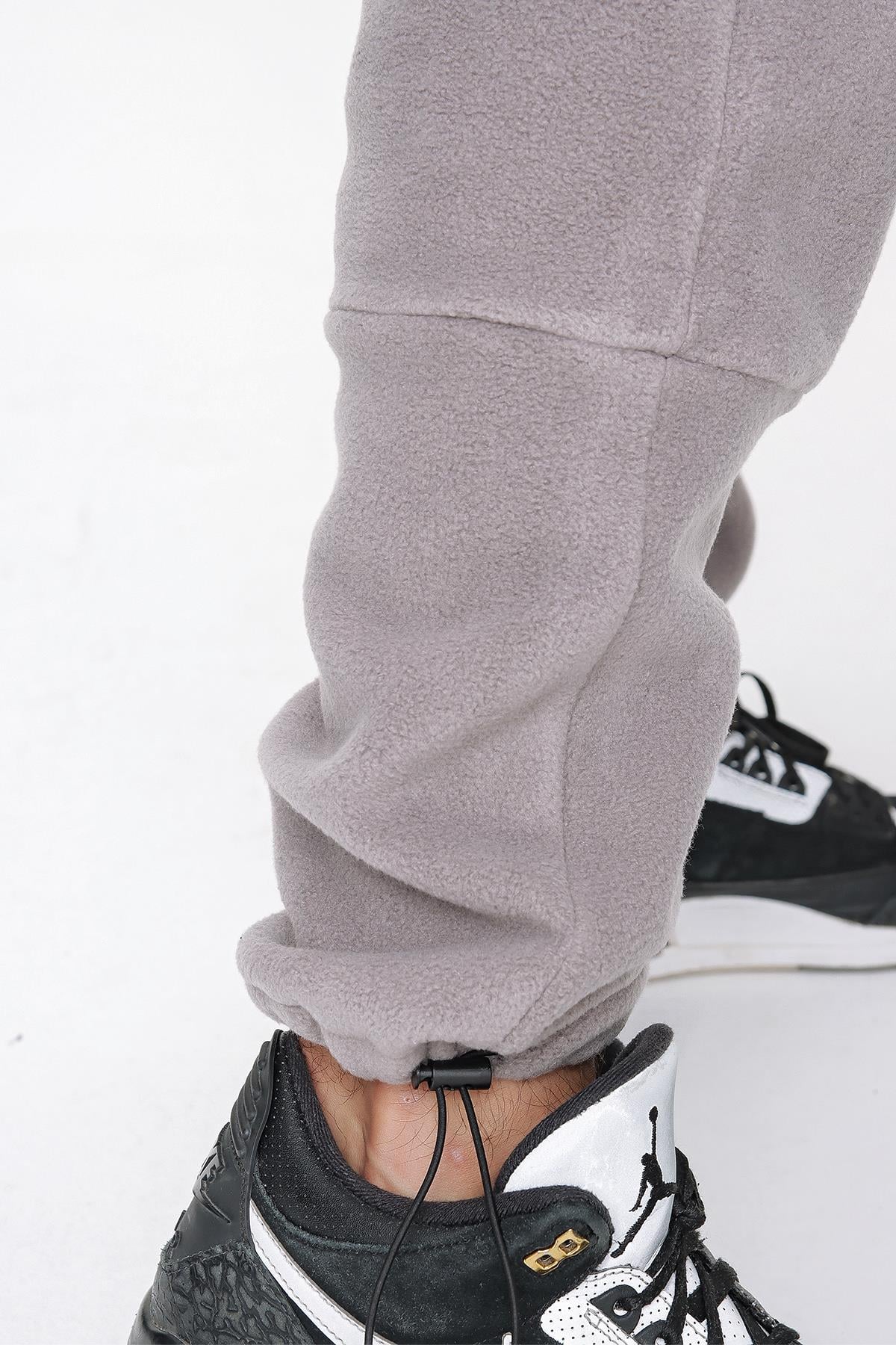 Chuba Erkek Gri Oversize Polar Eşofman Takımı 22W804