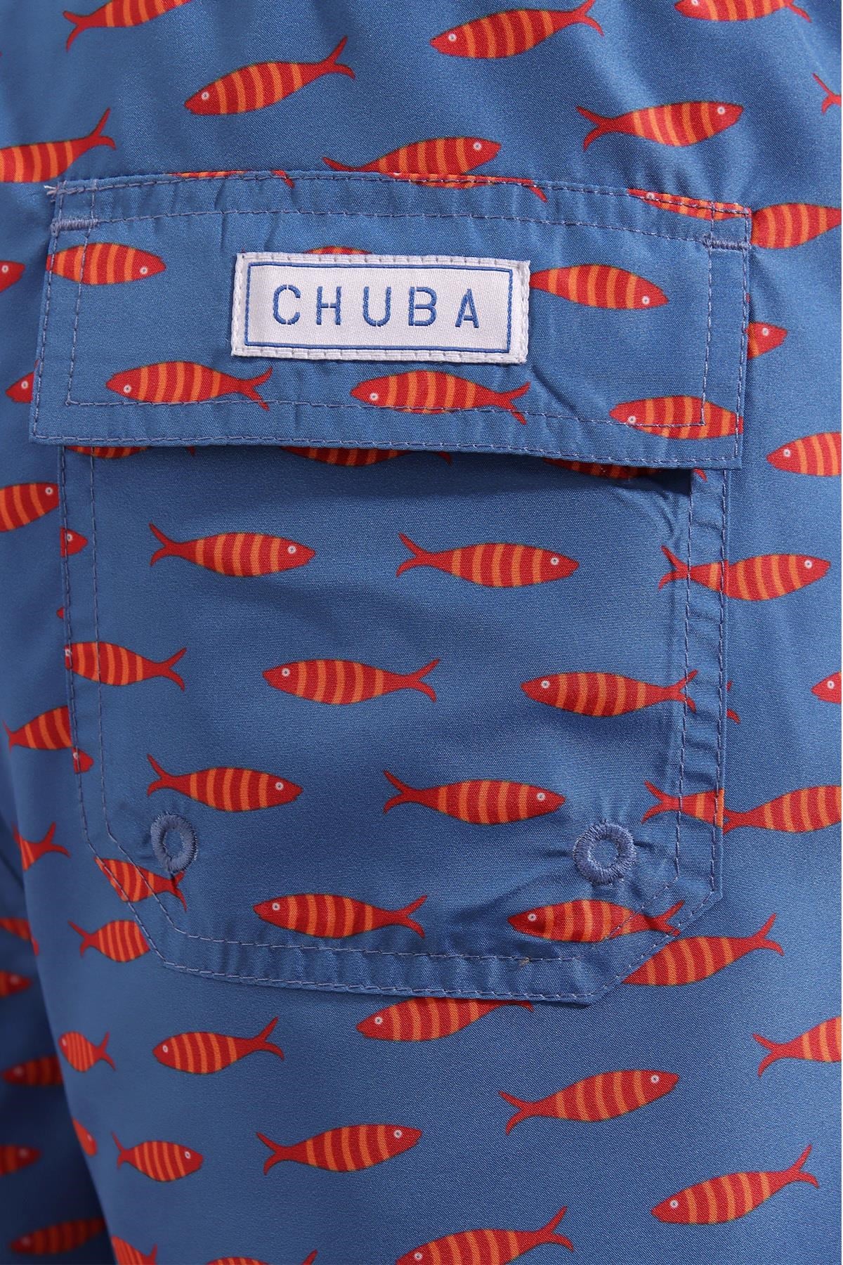 Chuba Erkek İndigo Orta Boy Desenli Deniz Şortu 21S1002I