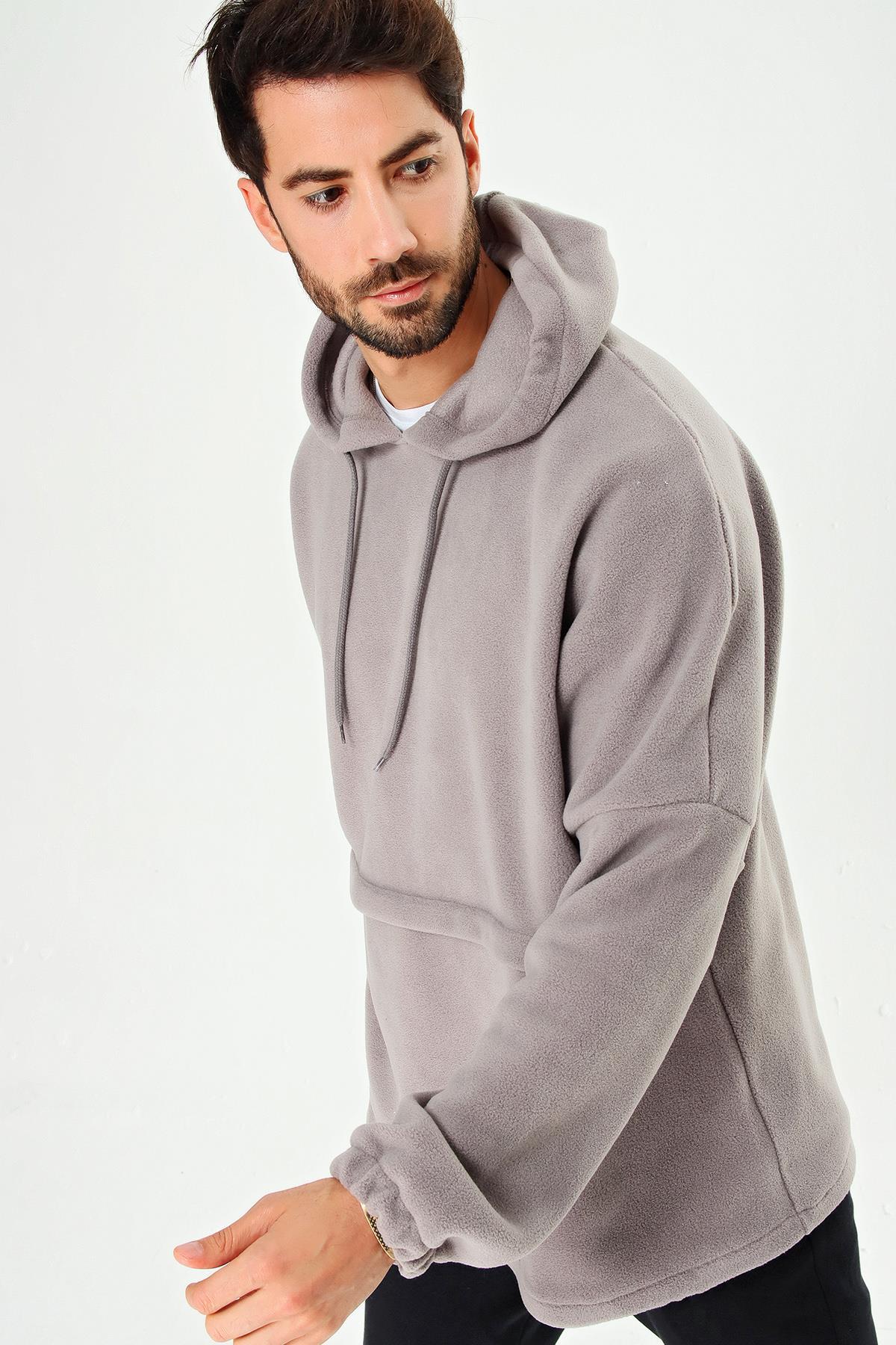 Chuba Erkek Kapüşonlu Oversize Outdoor Retro Polar Hoodie 21W801