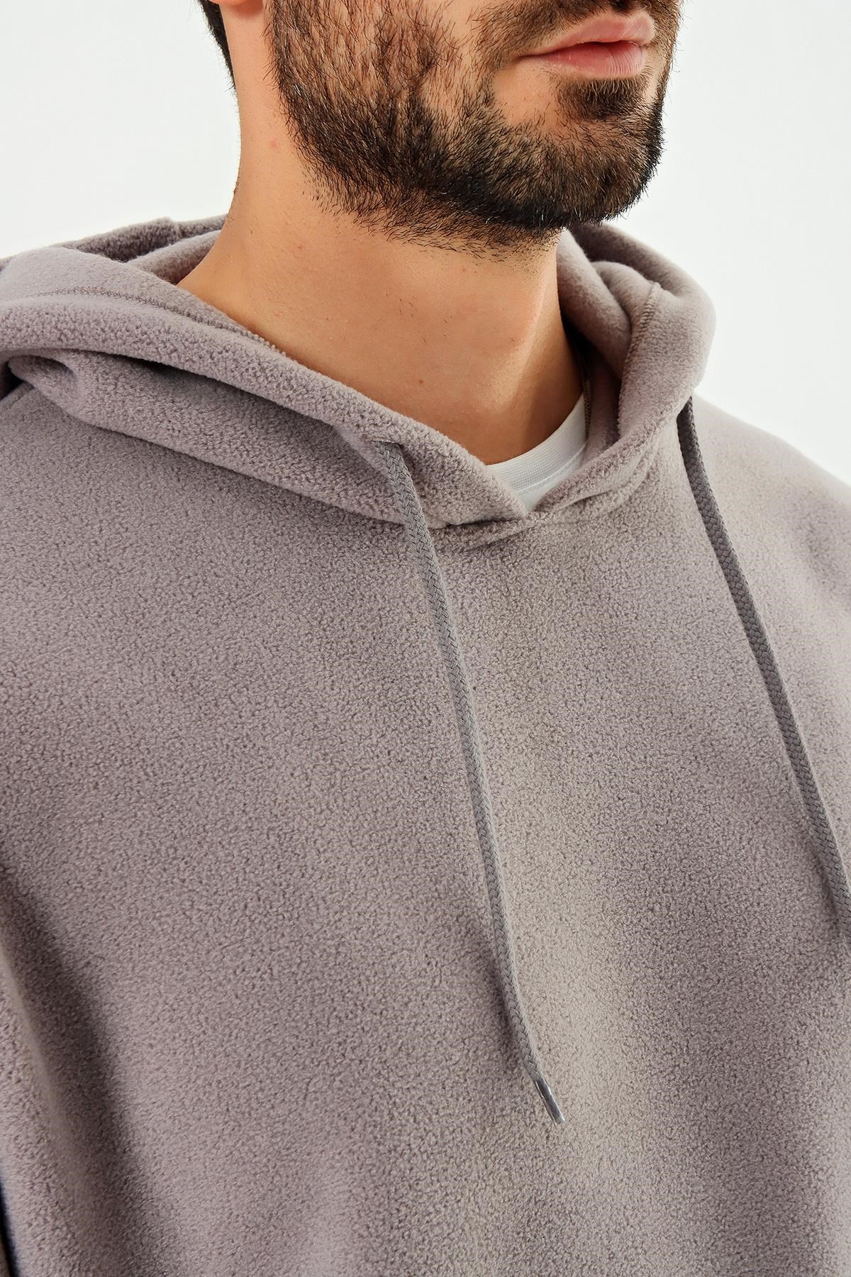 Chuba Erkek Kapüşonlu Oversize Outdoor Retro Polar Hoodie 21W801