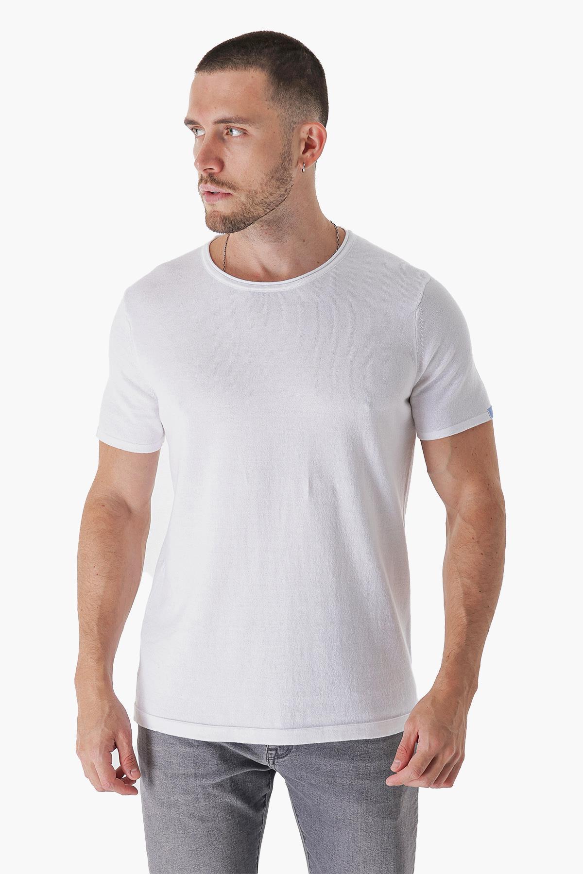 Chuba Erkek Leo Regular Fit Triko T-Shirt Beyaz 23S2003