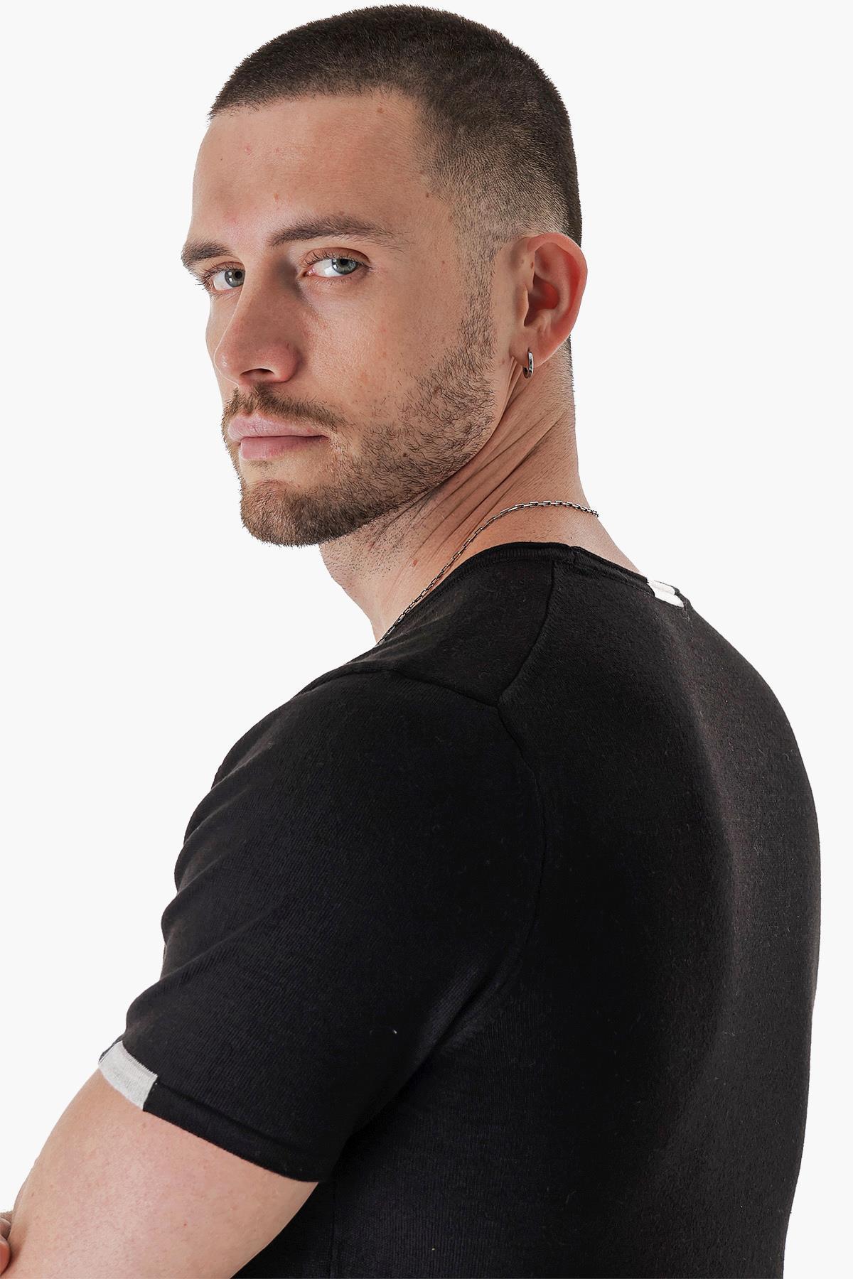 Chuba Erkek Leo Regular Fit Triko T-Shirt Siyah 23S2003