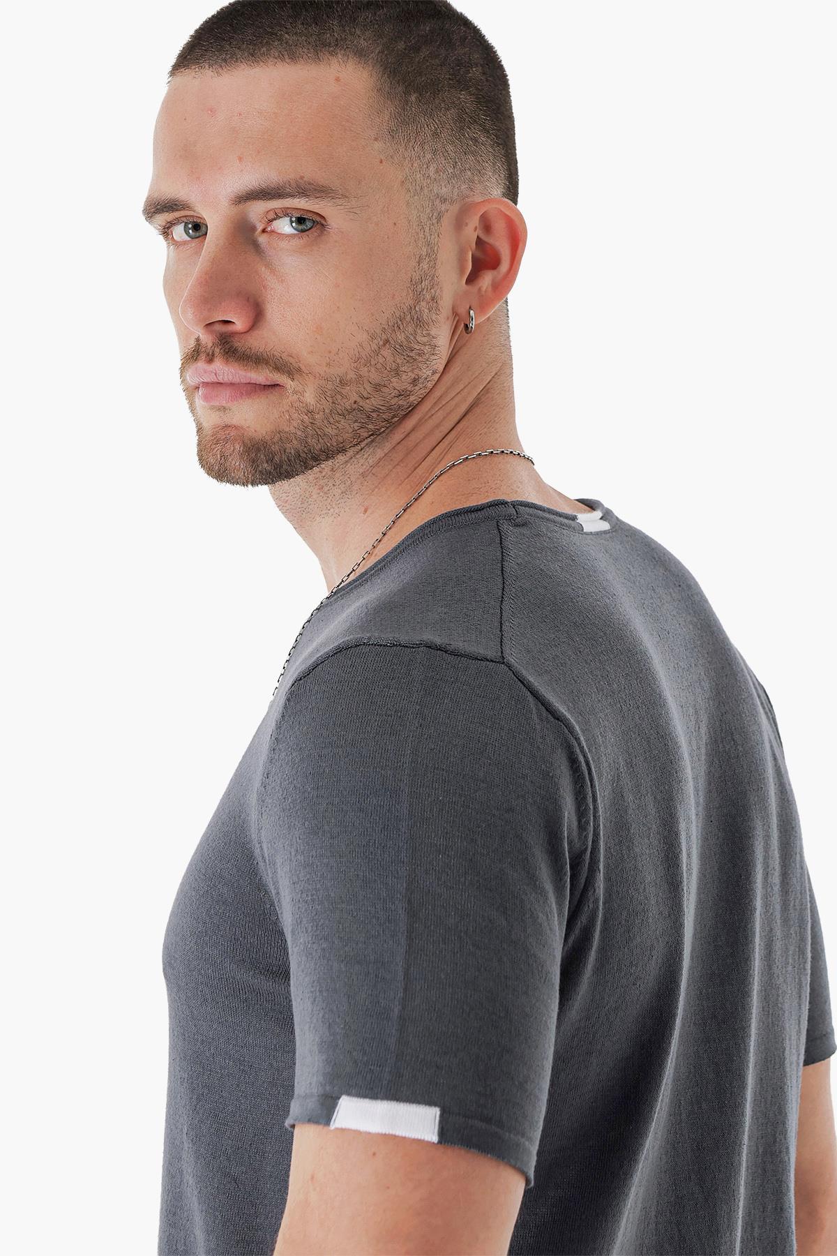 Chuba Erkek Leo Regular Fit Triko T-Shirt Füme 23S2003