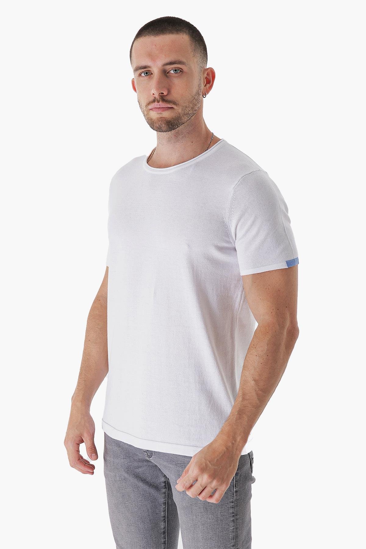 Chuba Erkek Leo Regular Fit Triko T-Shirt Beyaz 23S2003