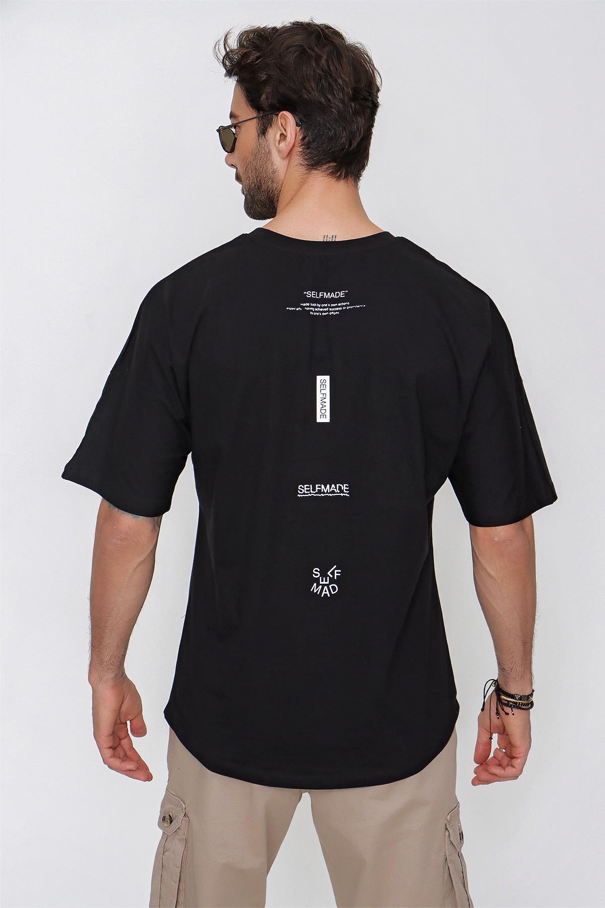 Chuba Erkek Loose Fit Spor Kesim Baskılı T-Shirt Siyah 22SM252