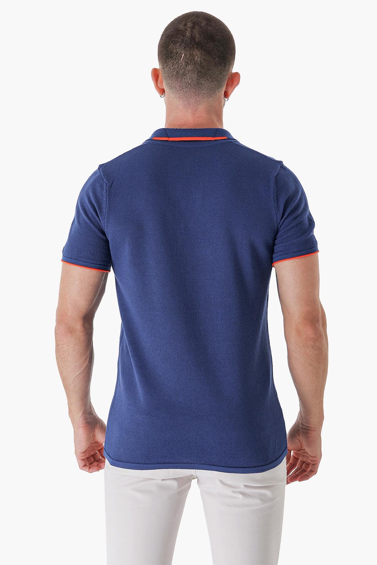 Chuba Erkek Majör Polo Yaka Triko T-Shirt Navy 23S2007