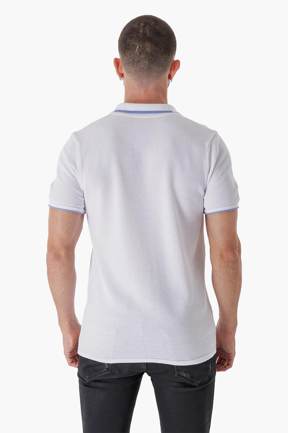 Chuba Erkek Majör Polo Yaka Triko T-Shirt Beyaz 23S2007