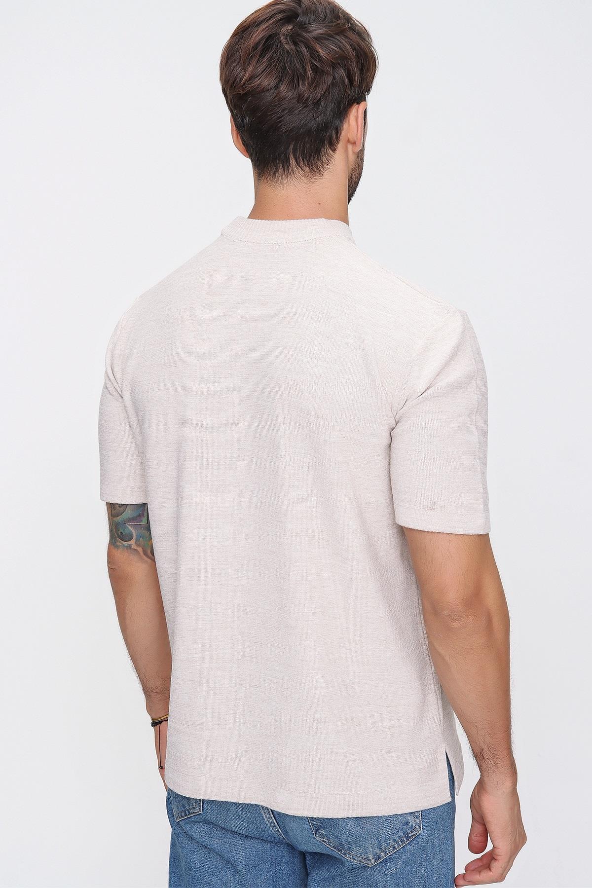 Chuba Erkek Oversize Triko T-Shirt Bej 20W188