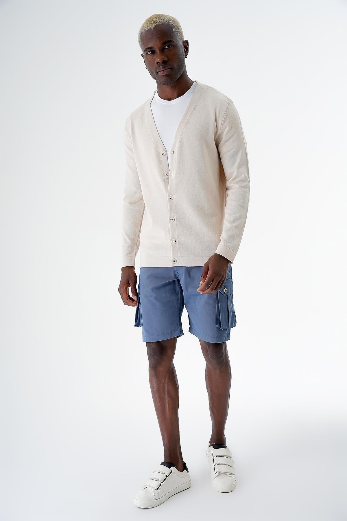Chuba Erkek Pamuklu Düğmeli Standart Fit Casual Triko Hırka Bej 24S277