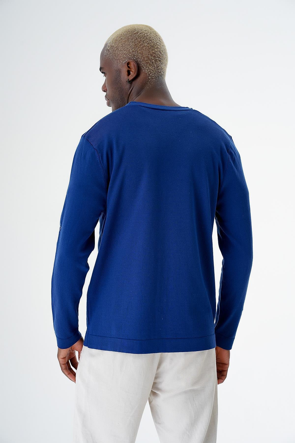Chuba Erkek Pamuklu Düğmeli Standart Fit Casual Triko Hırka Navy 24S277