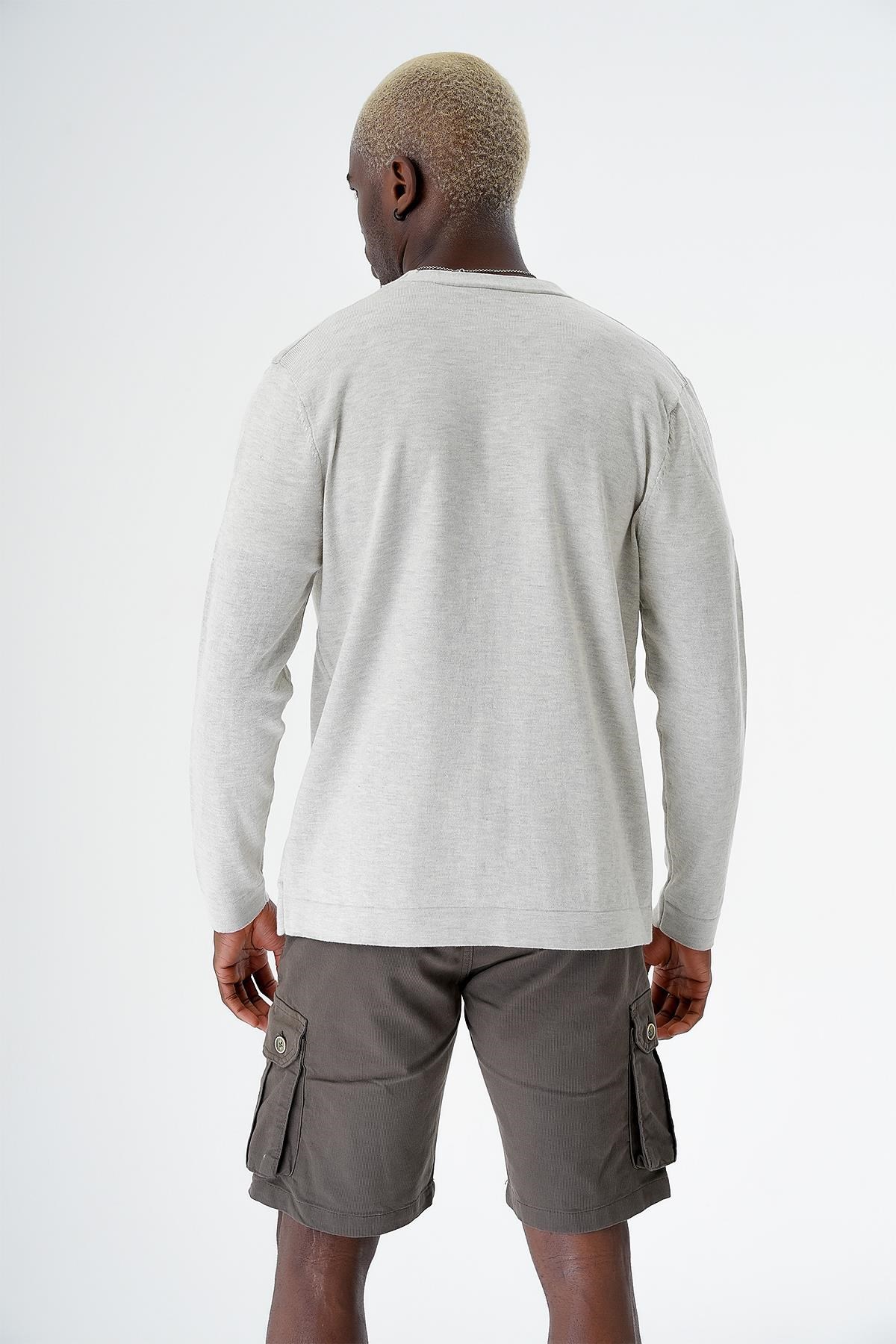 Chuba Erkek Pamuklu Düğmeli Standart Fit Casual Triko Hırka Gri 24S277
