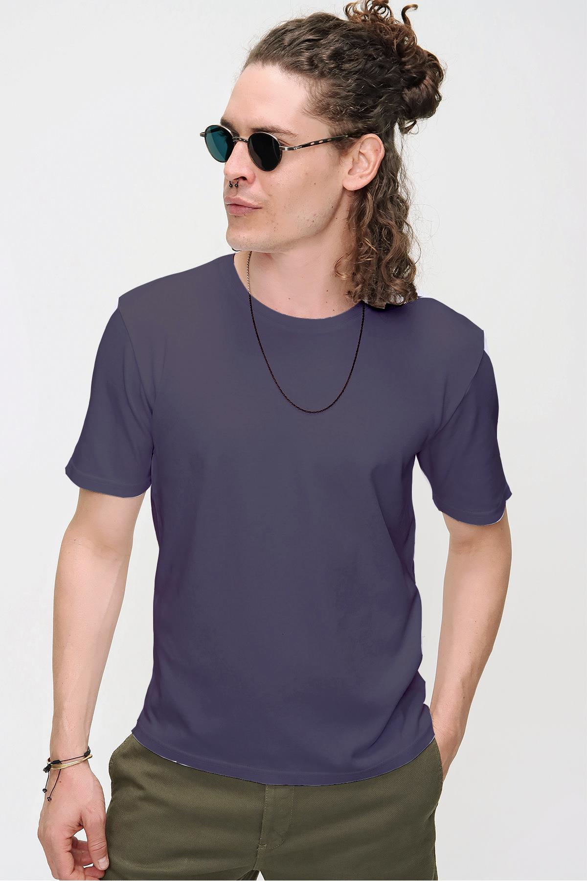 Chuba Erkek Premium Bisiklet Yaka Dokulu Regular Fit Basic T-Shirt 21S103