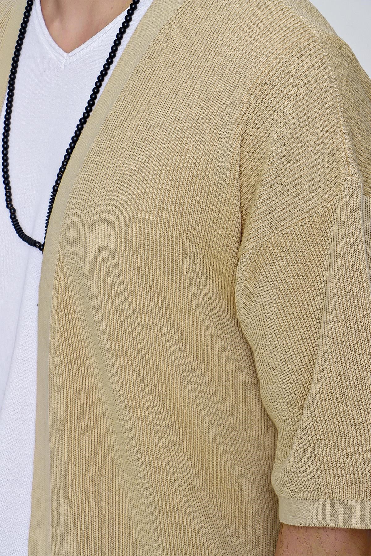 Chuba Erkek Rahat Kalıp Triko Kimono Taba  22SM211