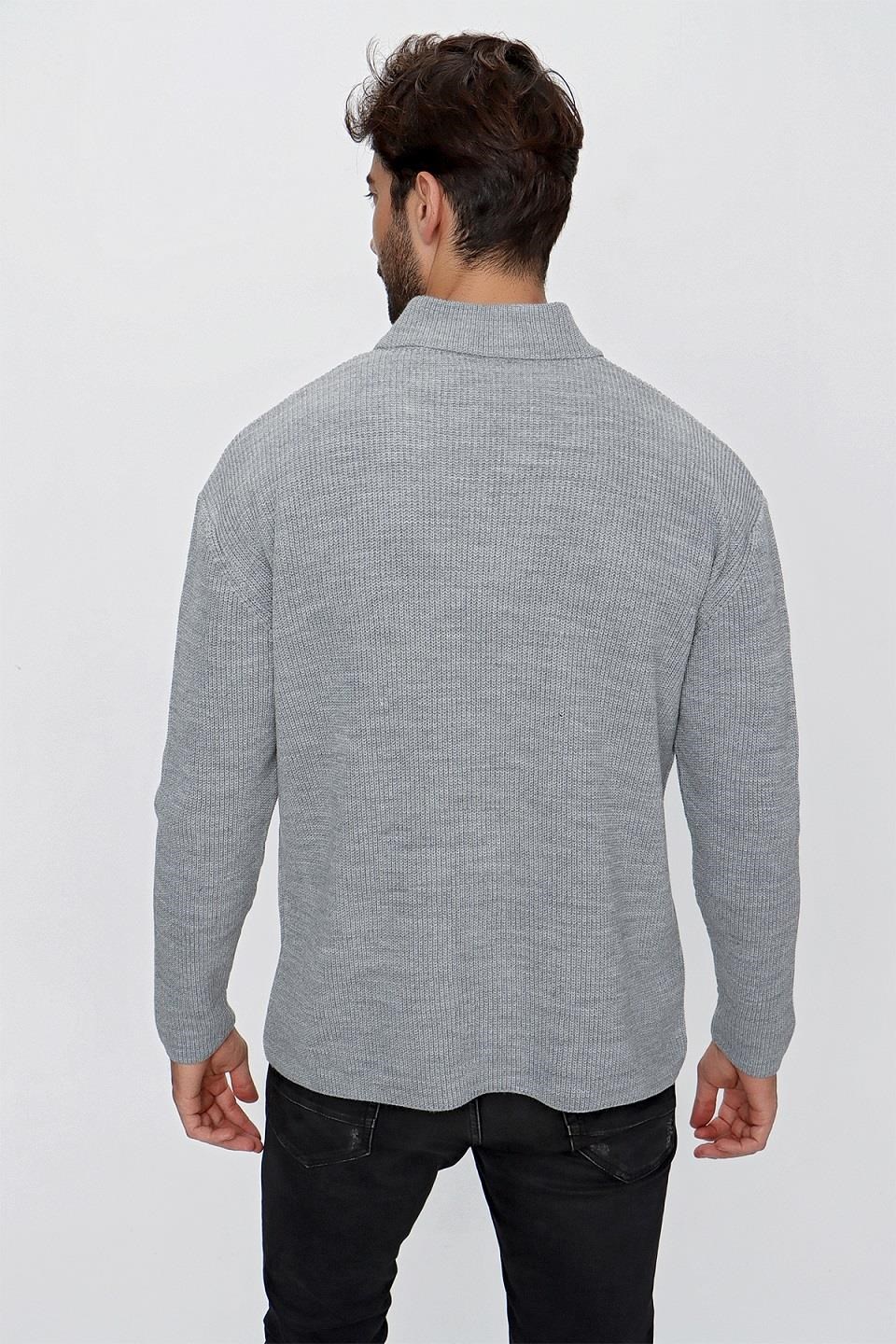 CHUBA Erkek Regular Fit Selanik Triko Hırka Gri 23W208