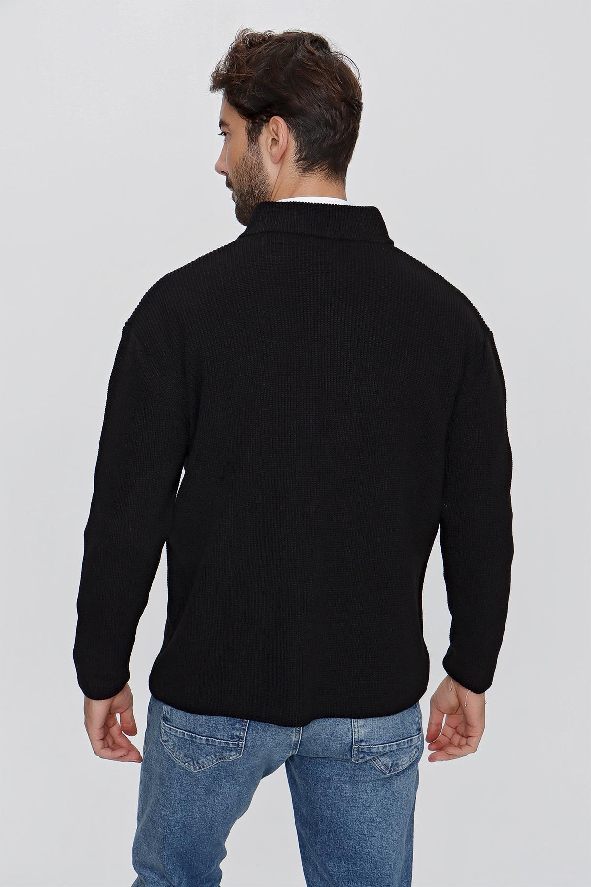 CHUBA Erkek Regular Fit Selanik Triko Hırka Siyah 23W208