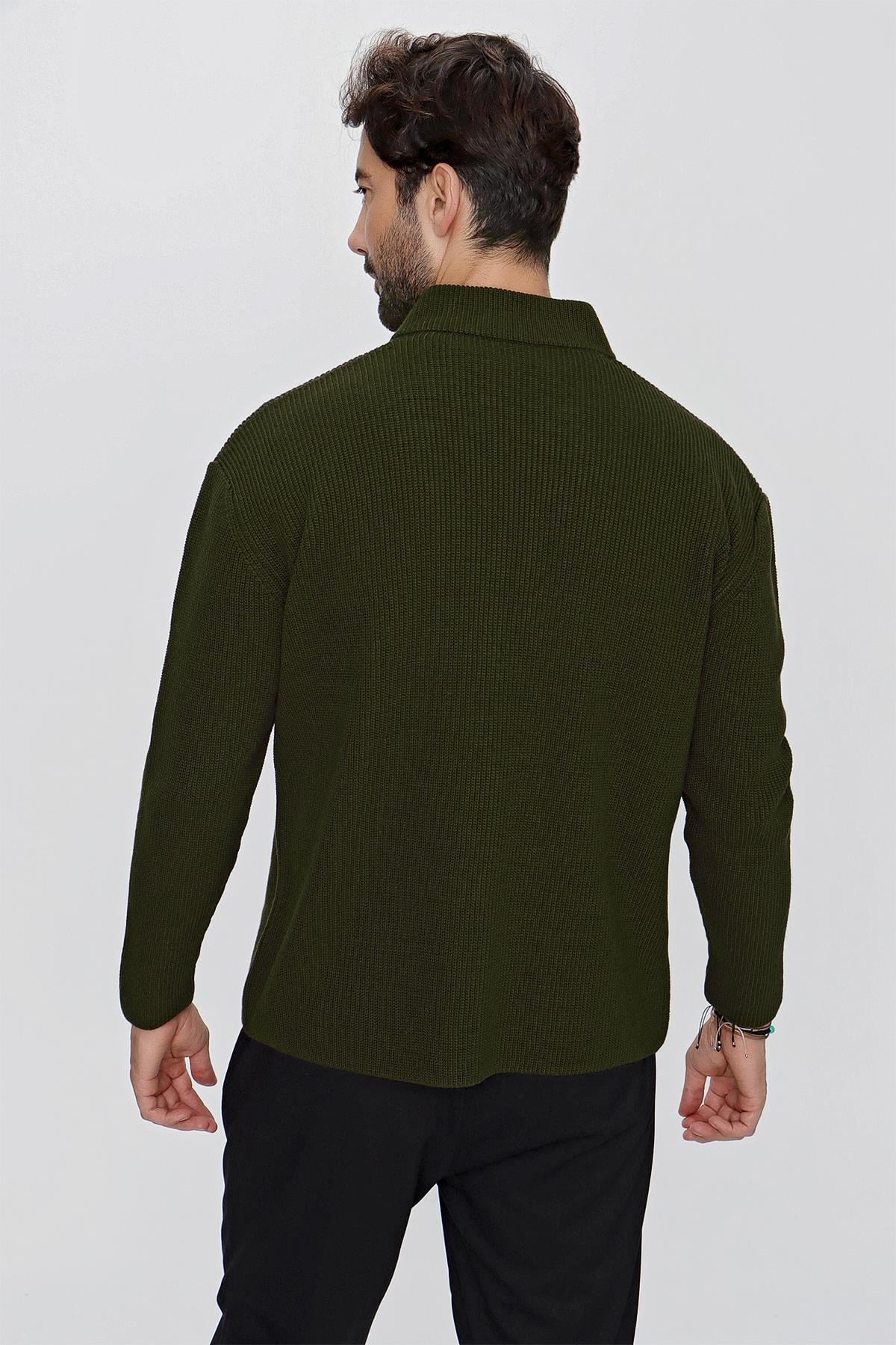 CHUBA Erkek Regular Fit Selanik Triko Hırka Haki 23W208
