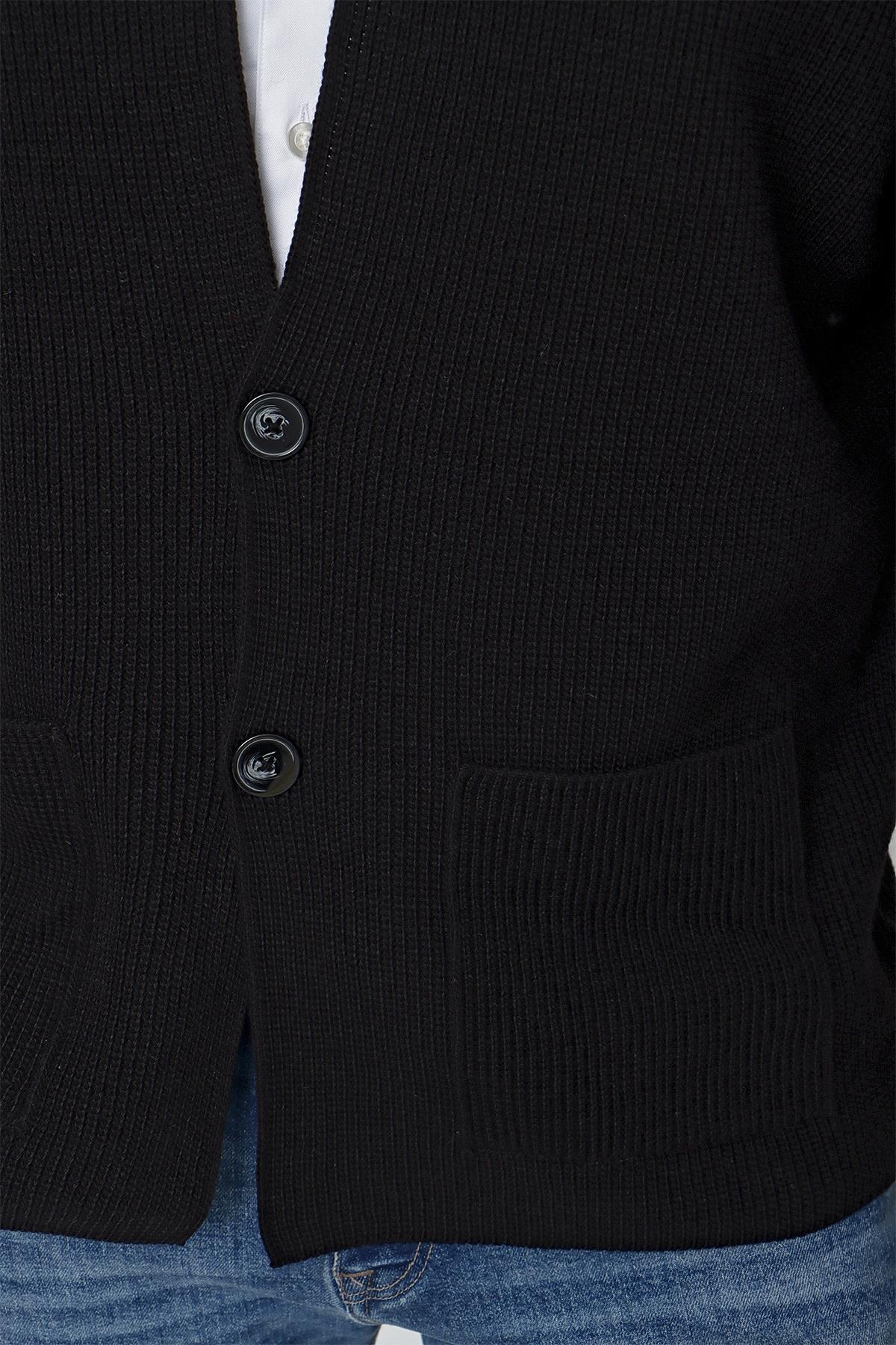CHUBA Erkek Regular Fit Selanik Triko Hırka Siyah 23W208