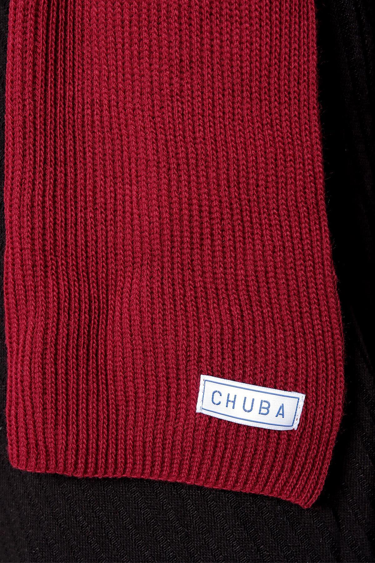 Chuba Erkek Selanik Örgü Triko Atkı Bere Takımı Bordo 22W850