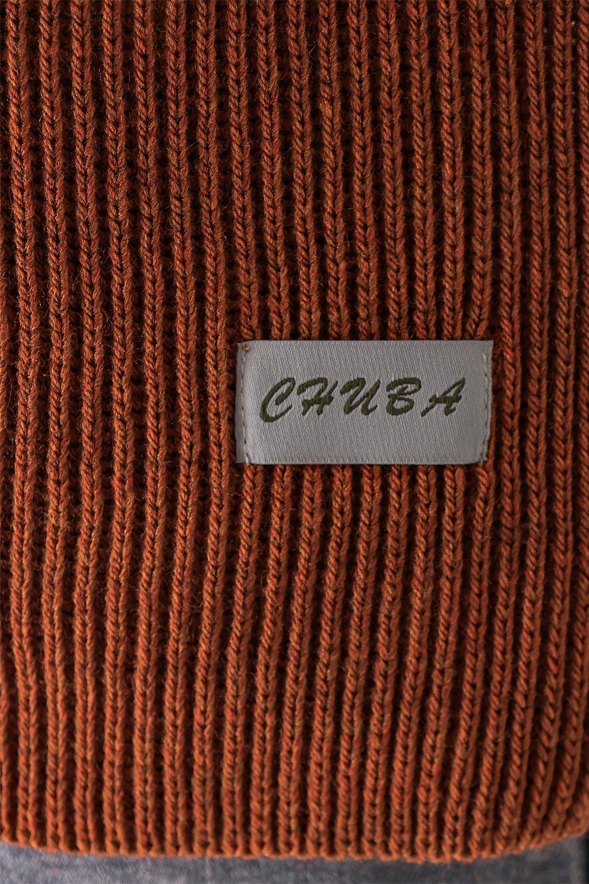 Chuba Erkek Selanik Örgü Triko Atkı Tarçın 22W853