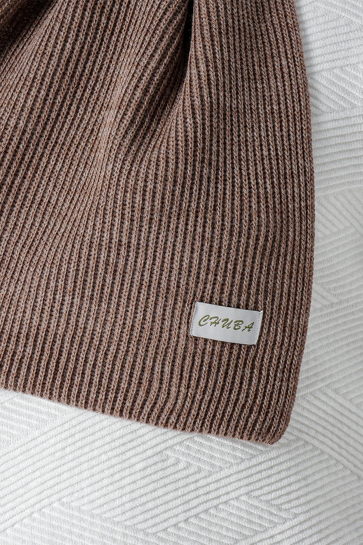 Chuba Erkek Selanik Örgü Triko Atkı Kahve 22W853