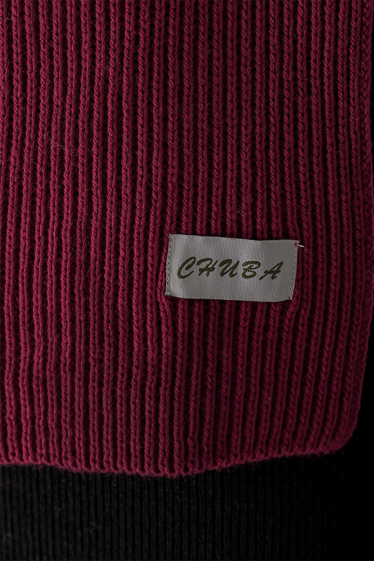 Chuba Erkek Selanik Örgü Triko Atkı Bordo 22W853