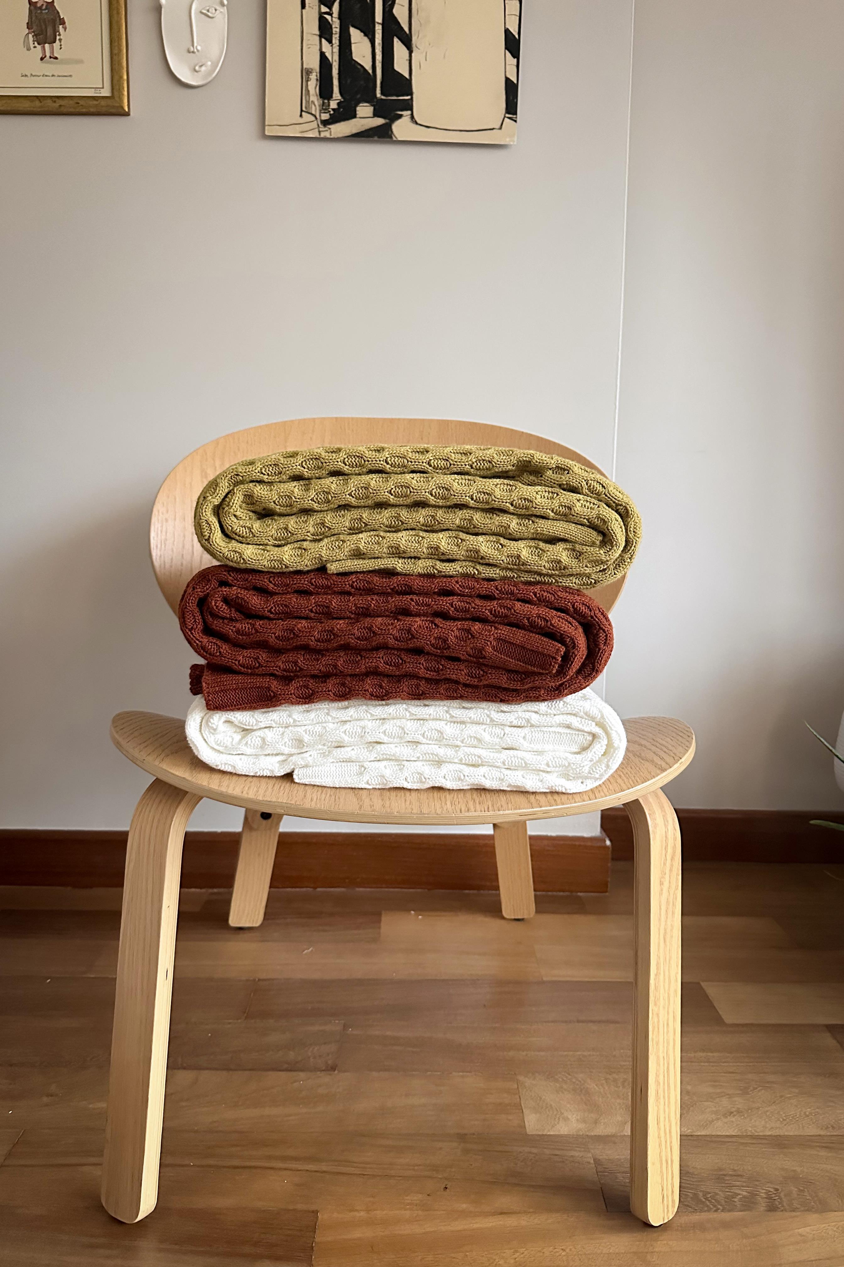 CHUBA HOME Dokulu Tv Battaniyesi - Koltuk Şalı (130cmx170cm) Olive CHOME101