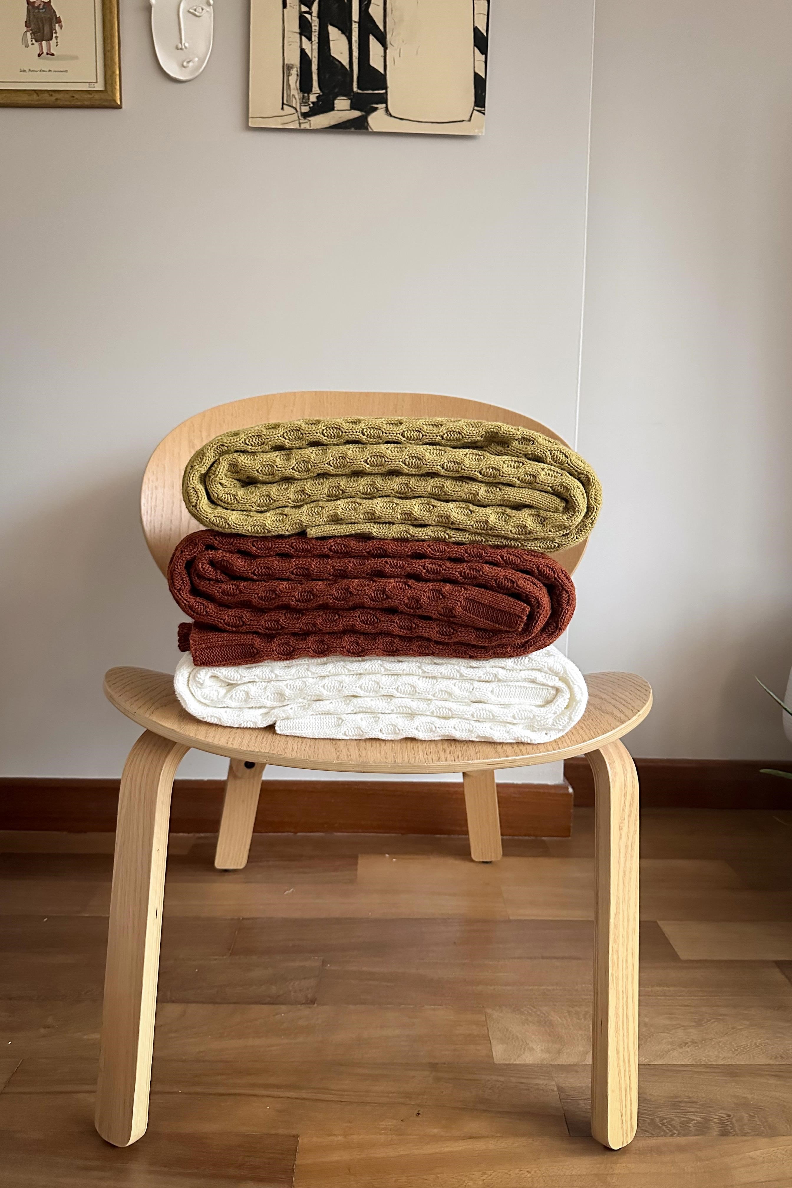 CHUBA HOME Dokulu Tv Battaniyesi - Koltuk Şalı (130cmx170cm) Olive CHOME101