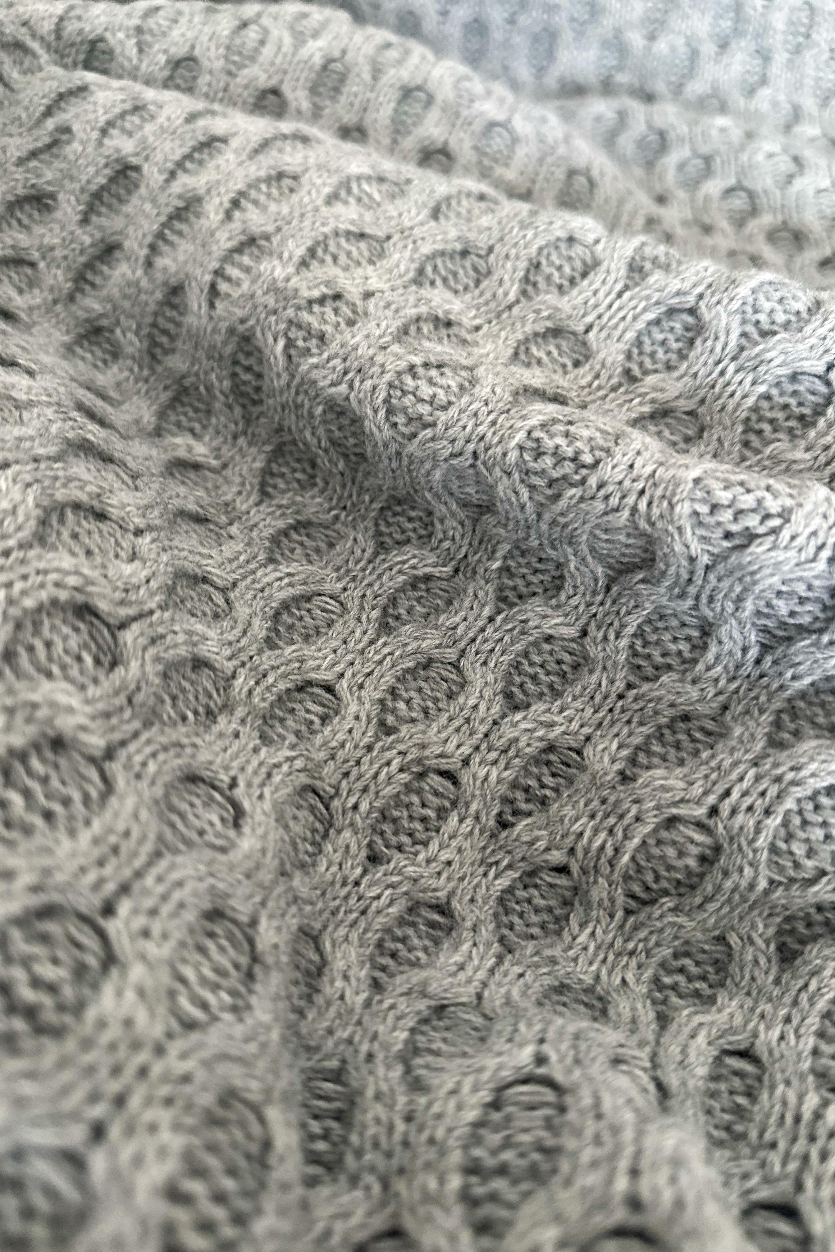 CHUBA HOME Dokulu Tv Battaniyesi - Koltuk Şalı (130cmx170cm) Gri CHOME101