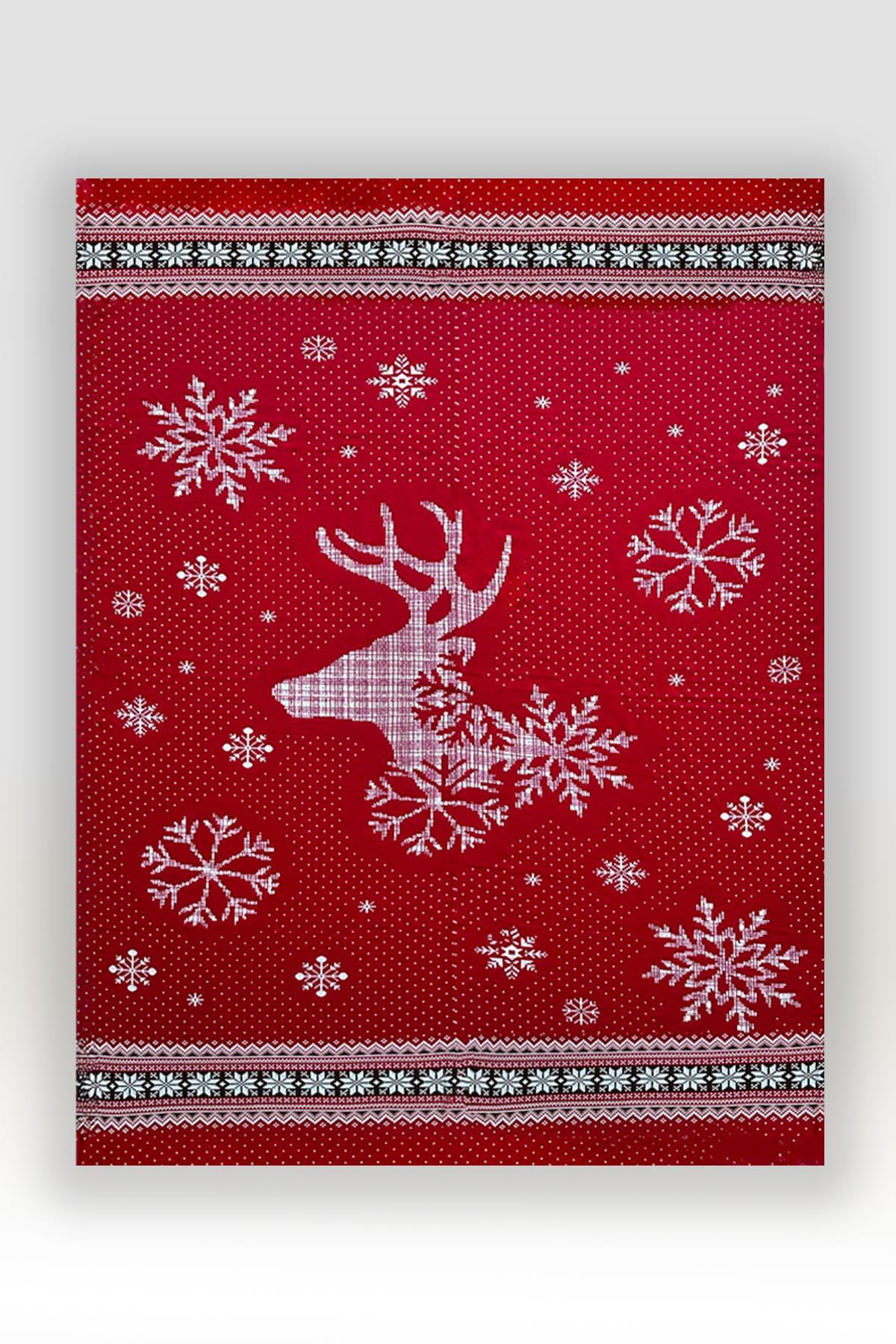 CHUBA HOME Jakarlı TV Battaniyesi - Koltuk Şalı (130x170cm) Kırmızı CHOME103