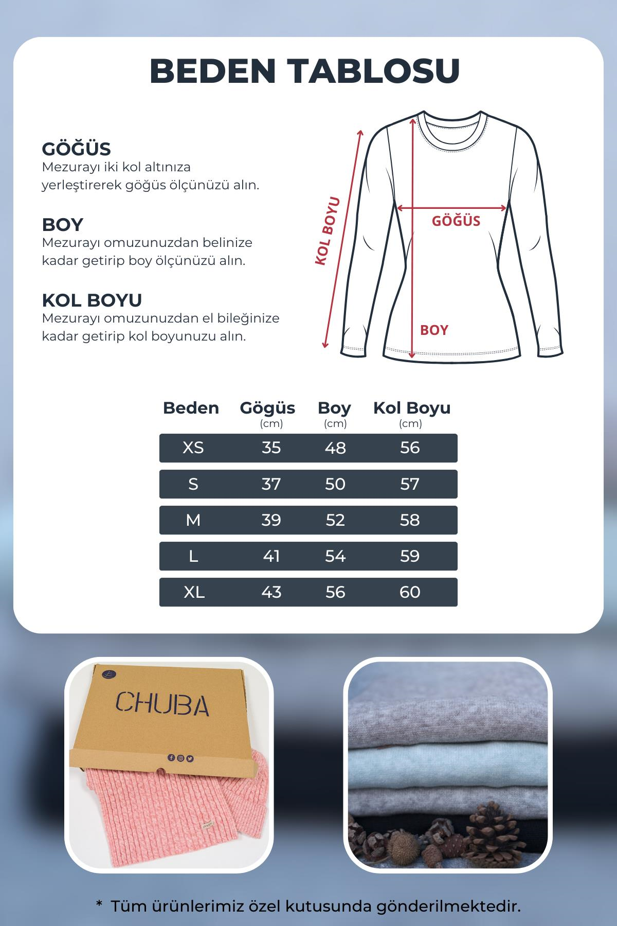 Chuba Kadın Bisiklet Yaka Kontrast Çizgi Detaylı Normal Kalıp Triko Kazak Taba-Beyaz 24W106