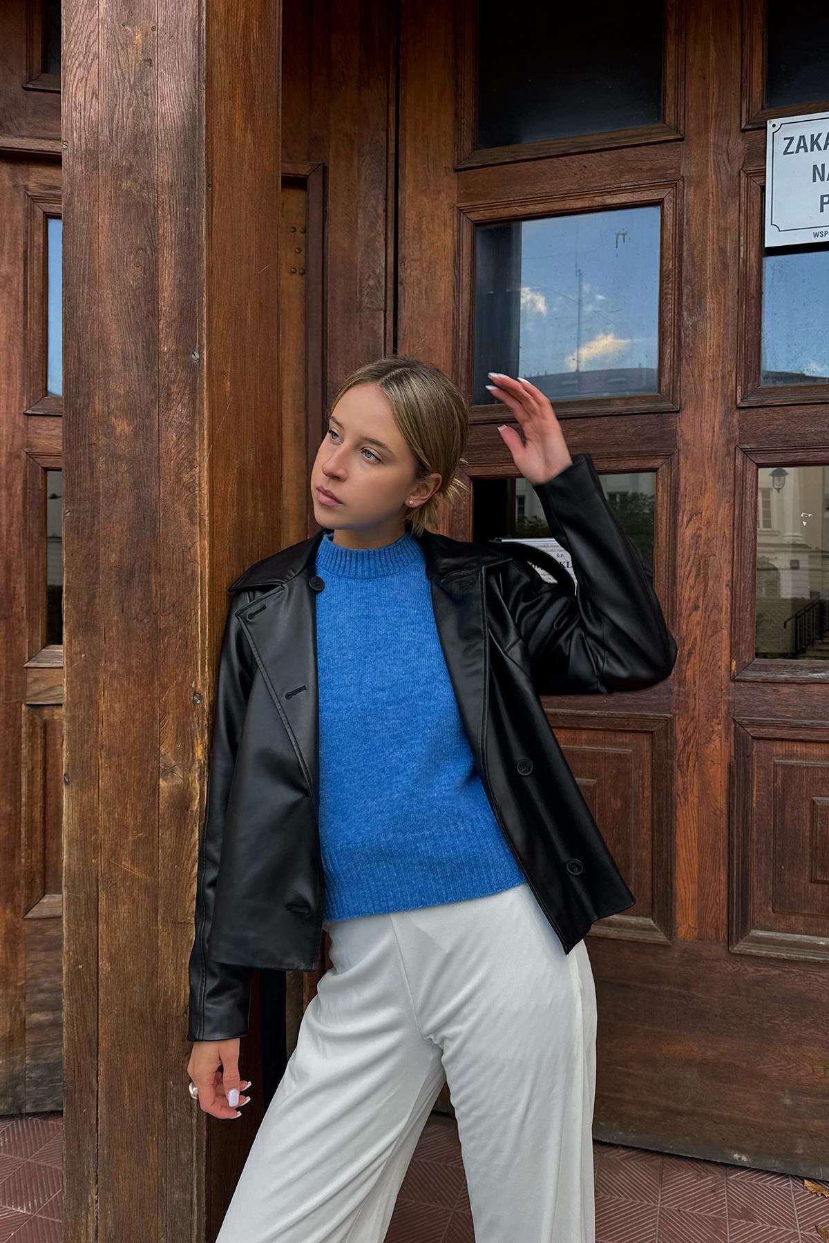 Chuba Kadın Bisiklet Yaka Yumuşak Dokulu Triko Süveter Mavi 26W3034