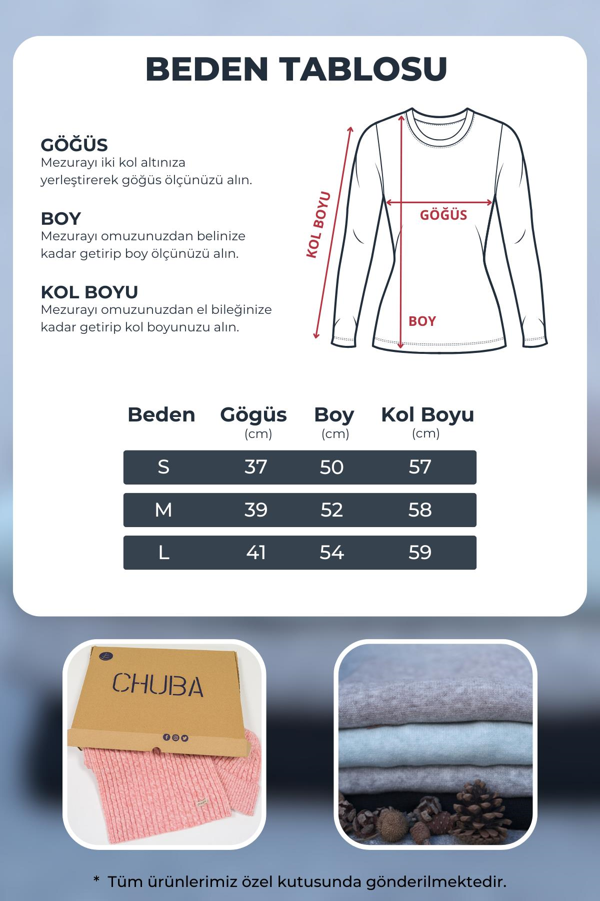 Chuba Kadın Çizgili Bisiklet Yaka Triko Kazak Siyah-Beyaz 22SW301