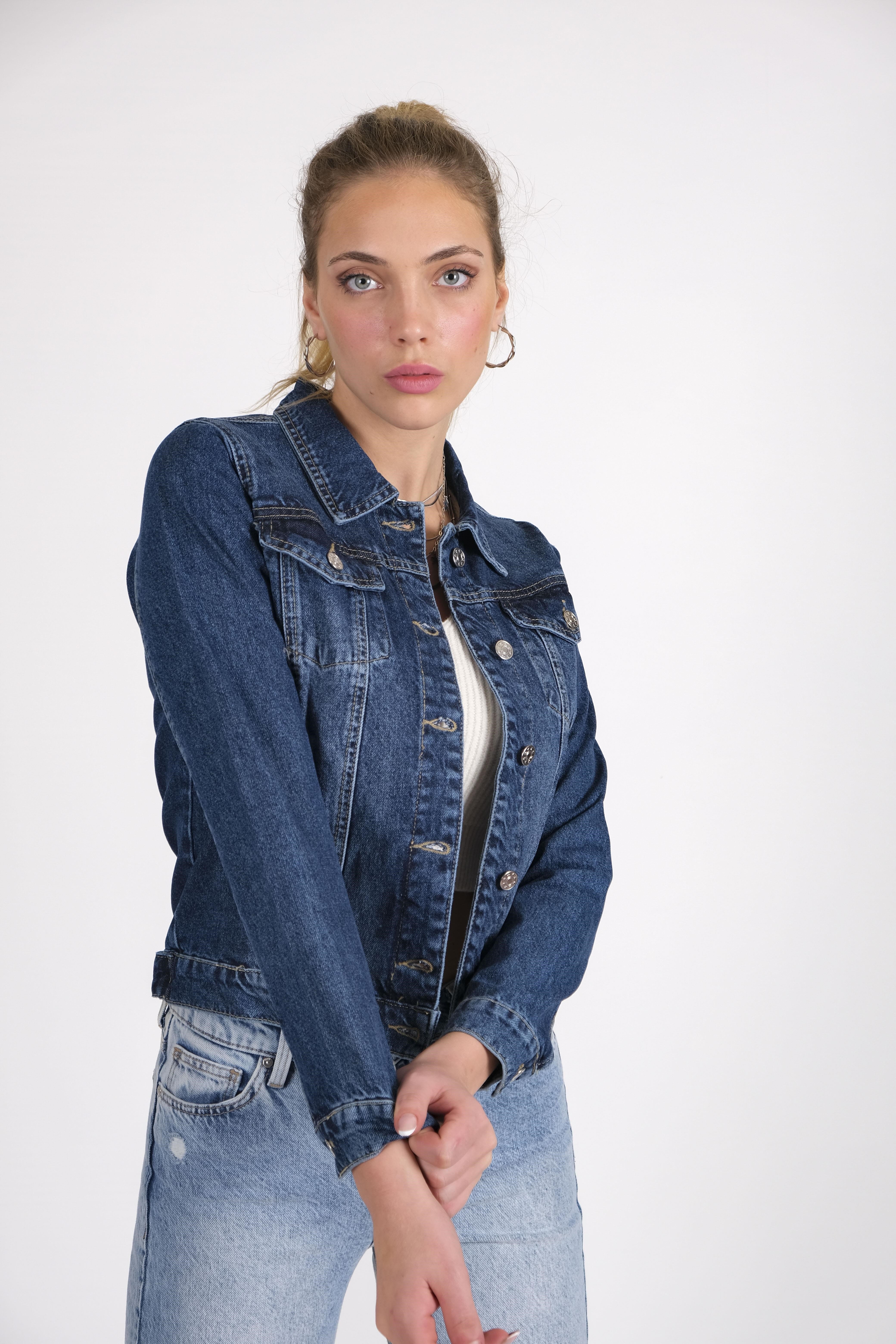 CHUBA Kadın Denim Kot Ceket Koyu Mavi 23W404