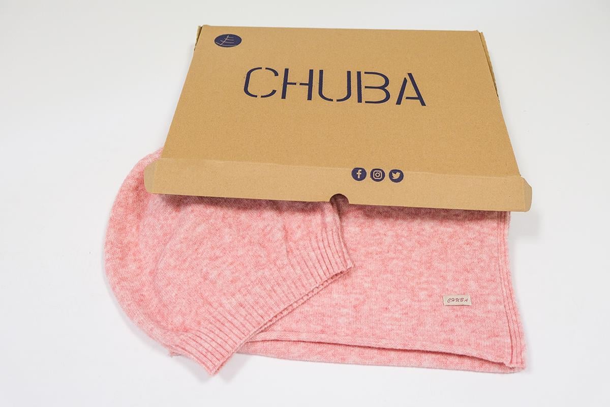 Chuba Kadın Melanj Yumuşak Tuşe Atkı Bere Takımı Pembe 23W505