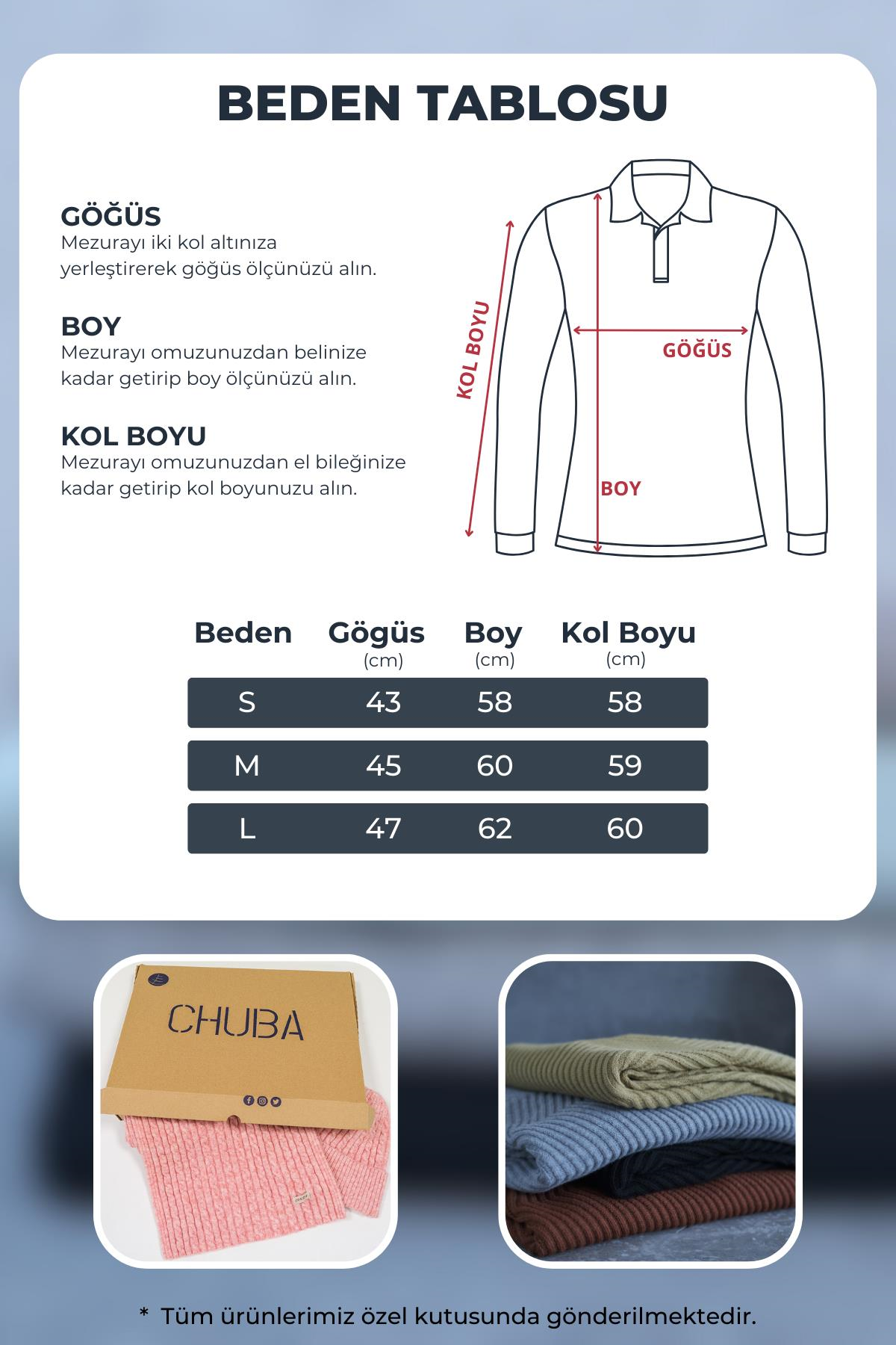 Chuba Kadın Polo Yaka Örgü Detaylı Regular Fit Triko Kazak Bej 25W3004