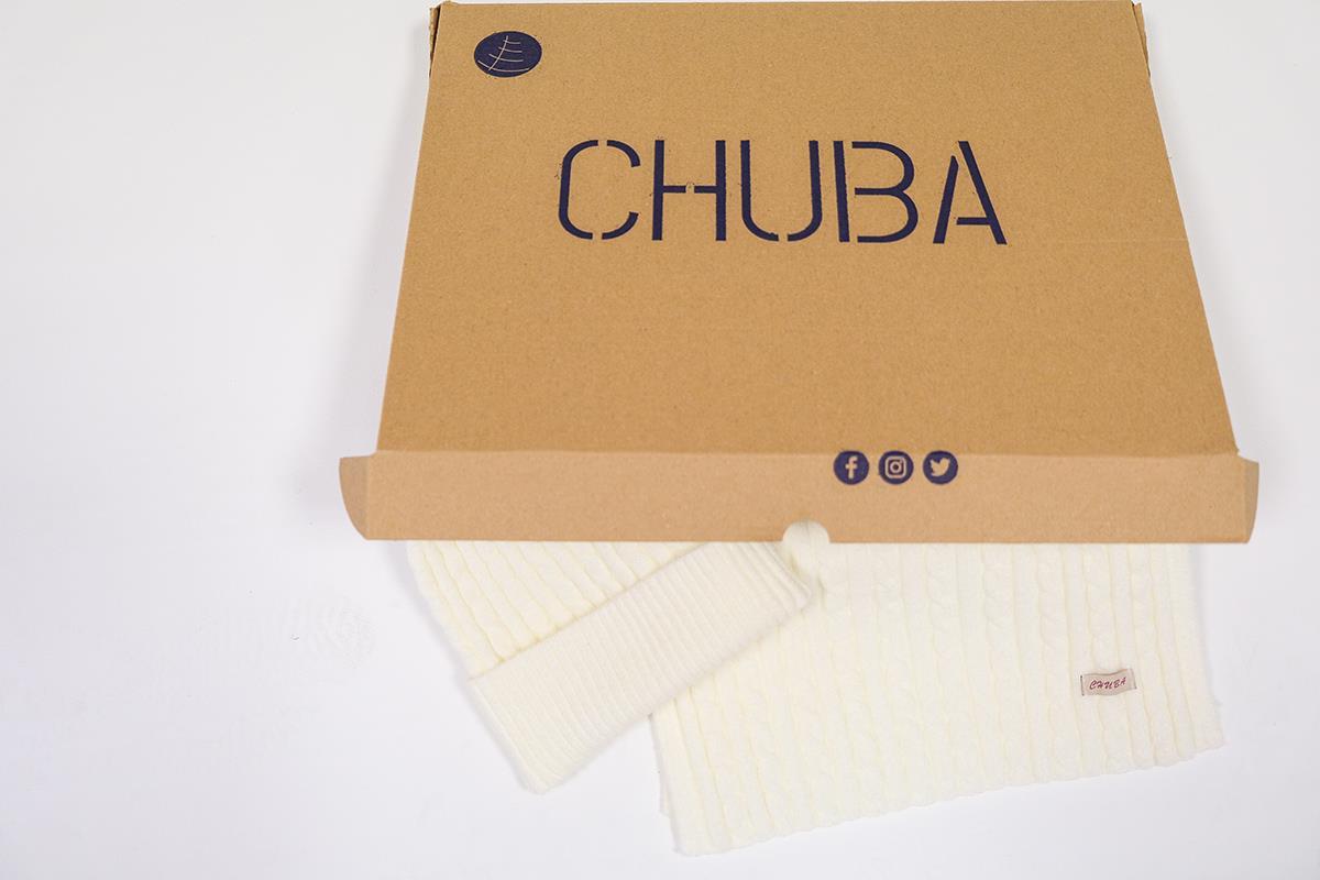 Chuba Kadın Saç Örgü Yumuşak Tuşe Atkı Bere Takımı Ekru 23W503