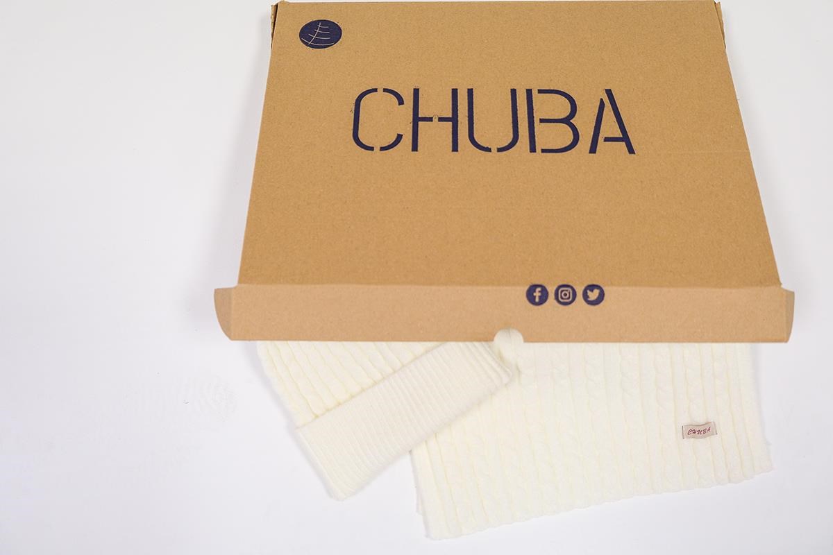 Chuba Kadın Saç Örgü Yumuşak Tuşe Atkı Bere Takımı Ekru 23W503