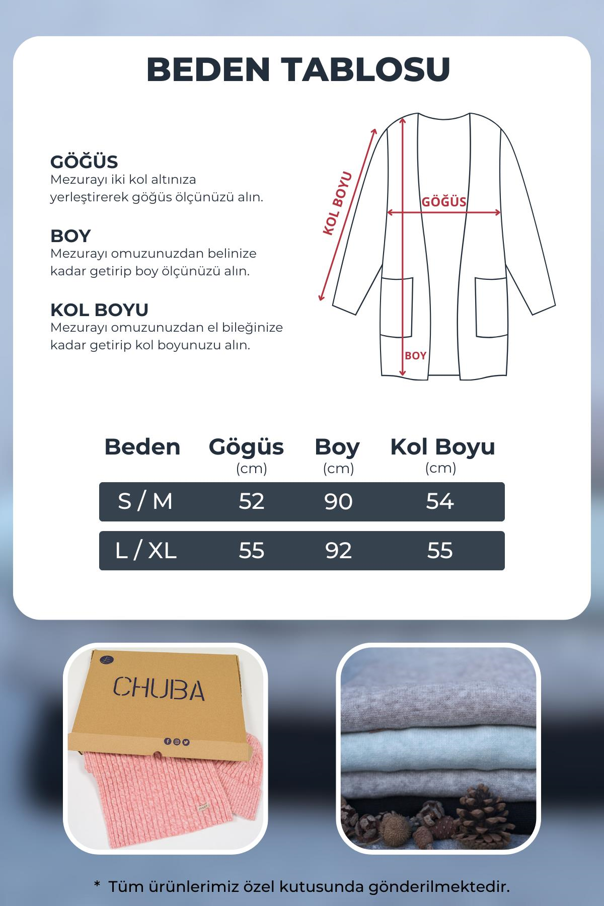 Chuba Kadın Selanik Örgü Cepli Triko Hırka Bej 24W110