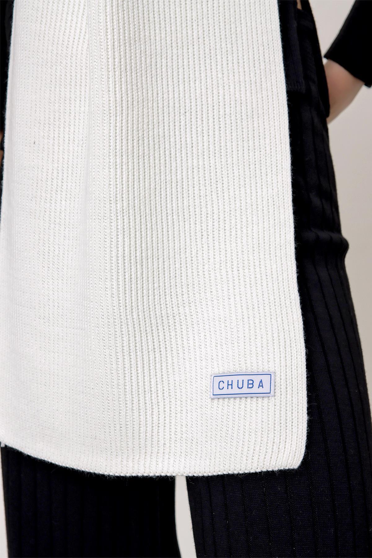 Chuba Kadın Selanik Triko Atkı Ekru 22WK271