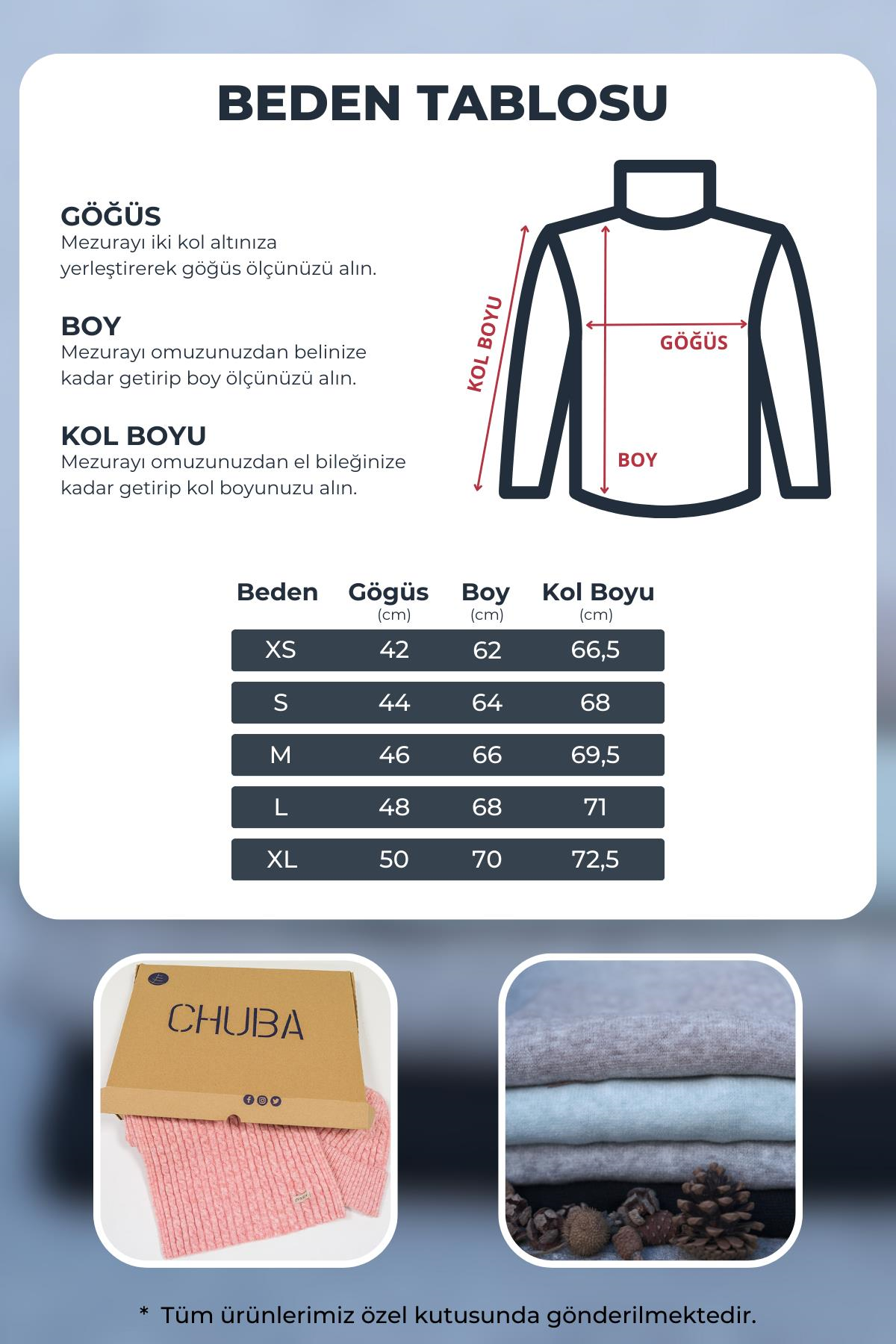 Chuba Kadın Tam Balıkçı Yaka Basic Triko Kazak Bej 24W102