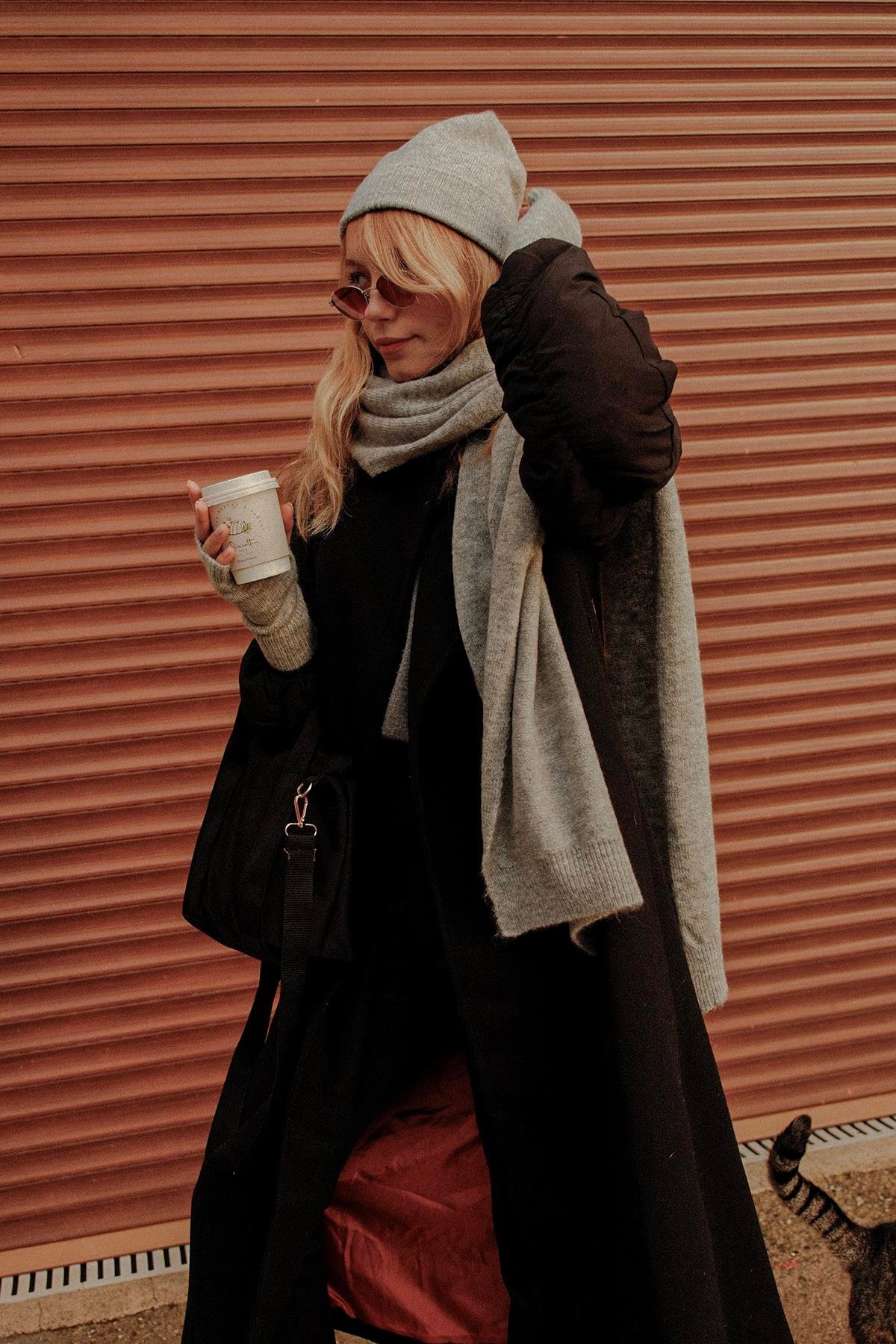 Chuba Kadın Triko Atkı & Bere & Eldiven Üçlü Takım Set Gri 26W5006