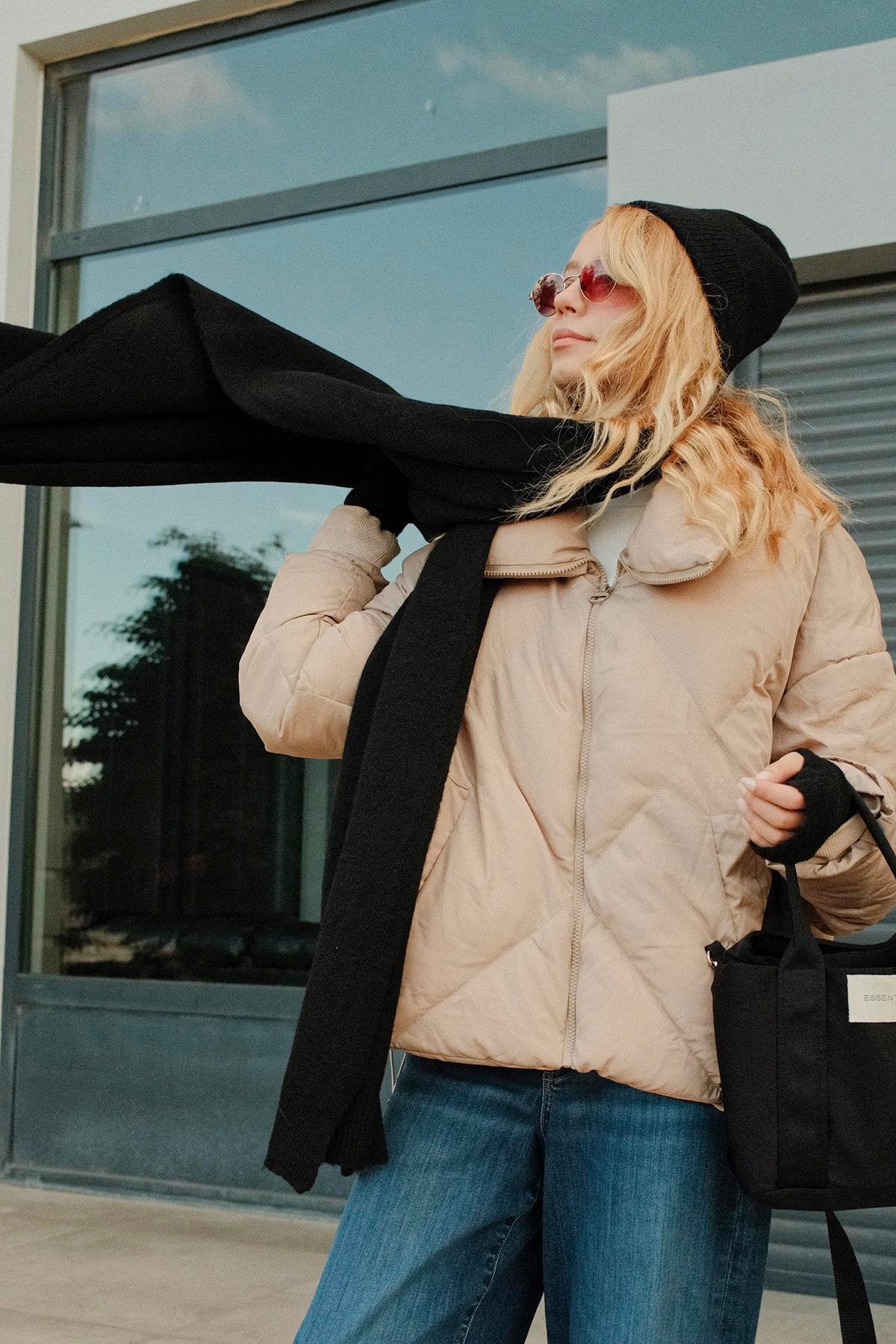 Chuba Kadın Triko Atkı & Bere & Eldiven Üçlü Takım Set Siyah 26W5006