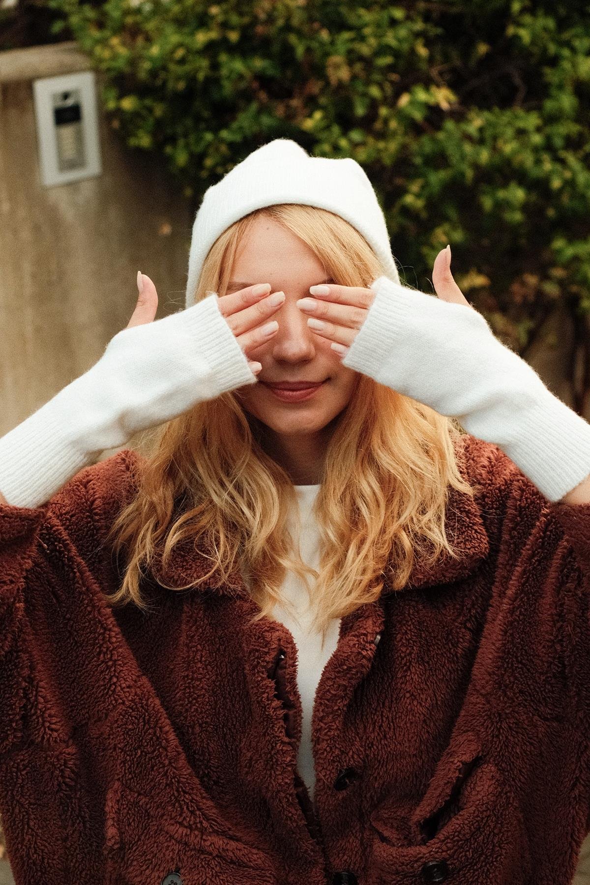 Chuba Kadın Triko Bere ve Eldiven İkili Takım Set Beyaz 26W5005