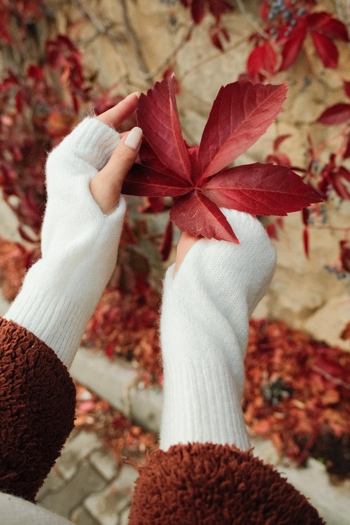 Chuba Kadın Triko Bere ve Eldiven İkili Takım Set Beyaz 26W5005