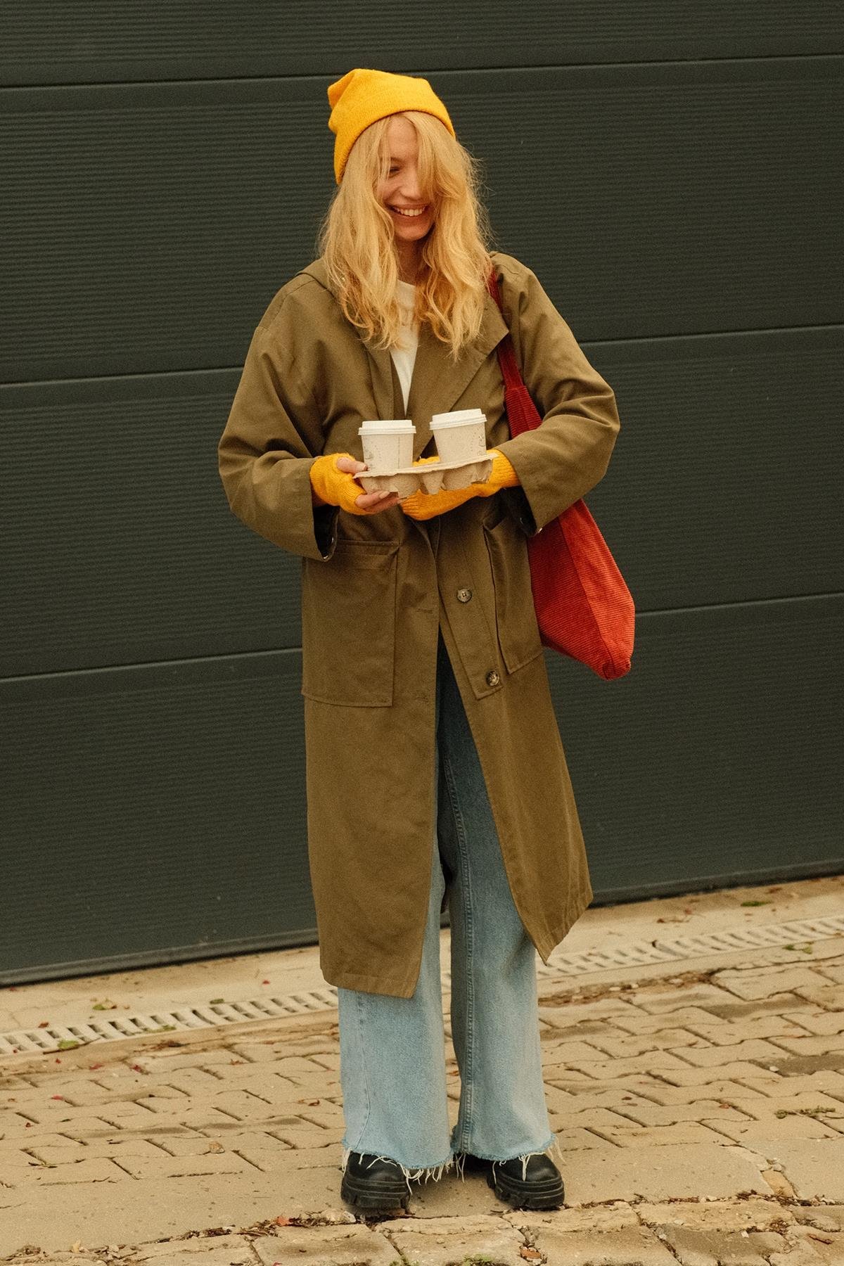 Chuba Kadın Triko Bere ve Eldiven İkili Takım Set Sarı 26W5005