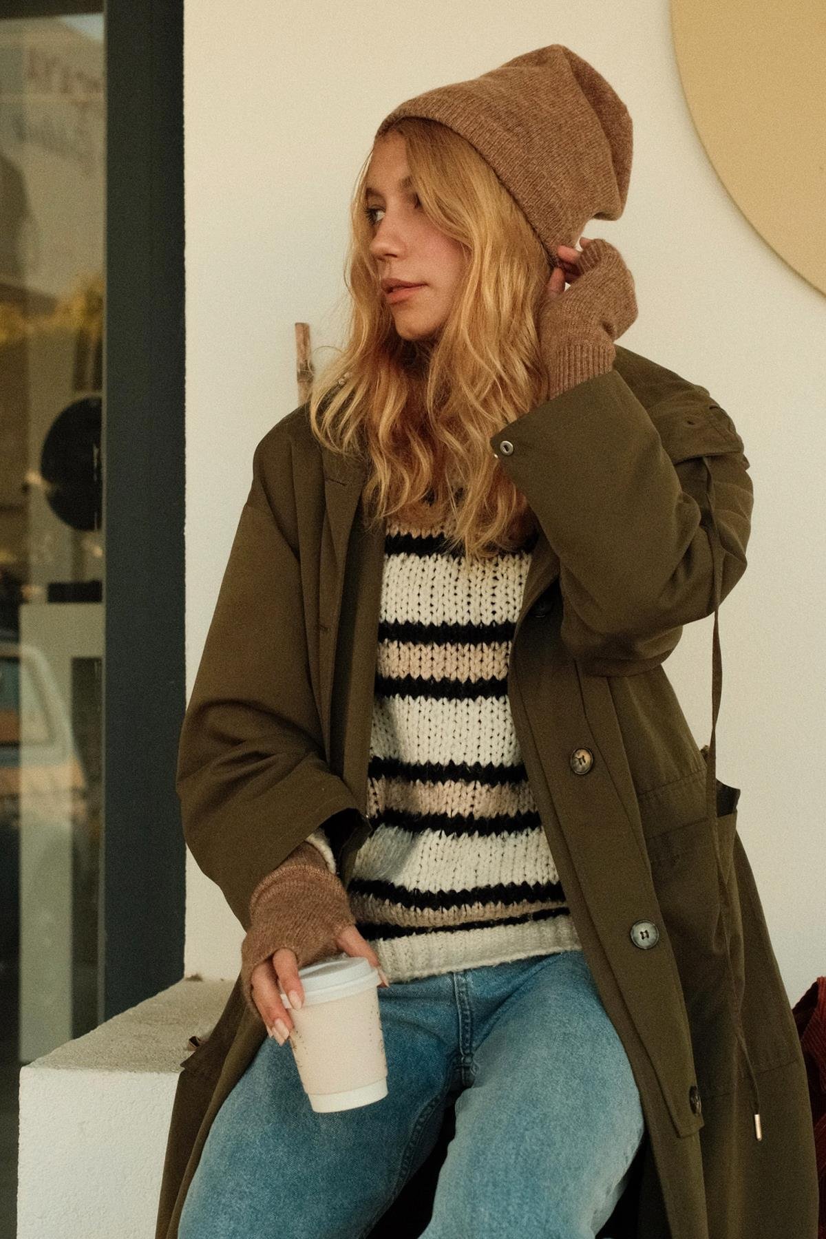 Chuba Kadın Triko Bere ve Eldiven İkili Takım Set Taba 26W5005