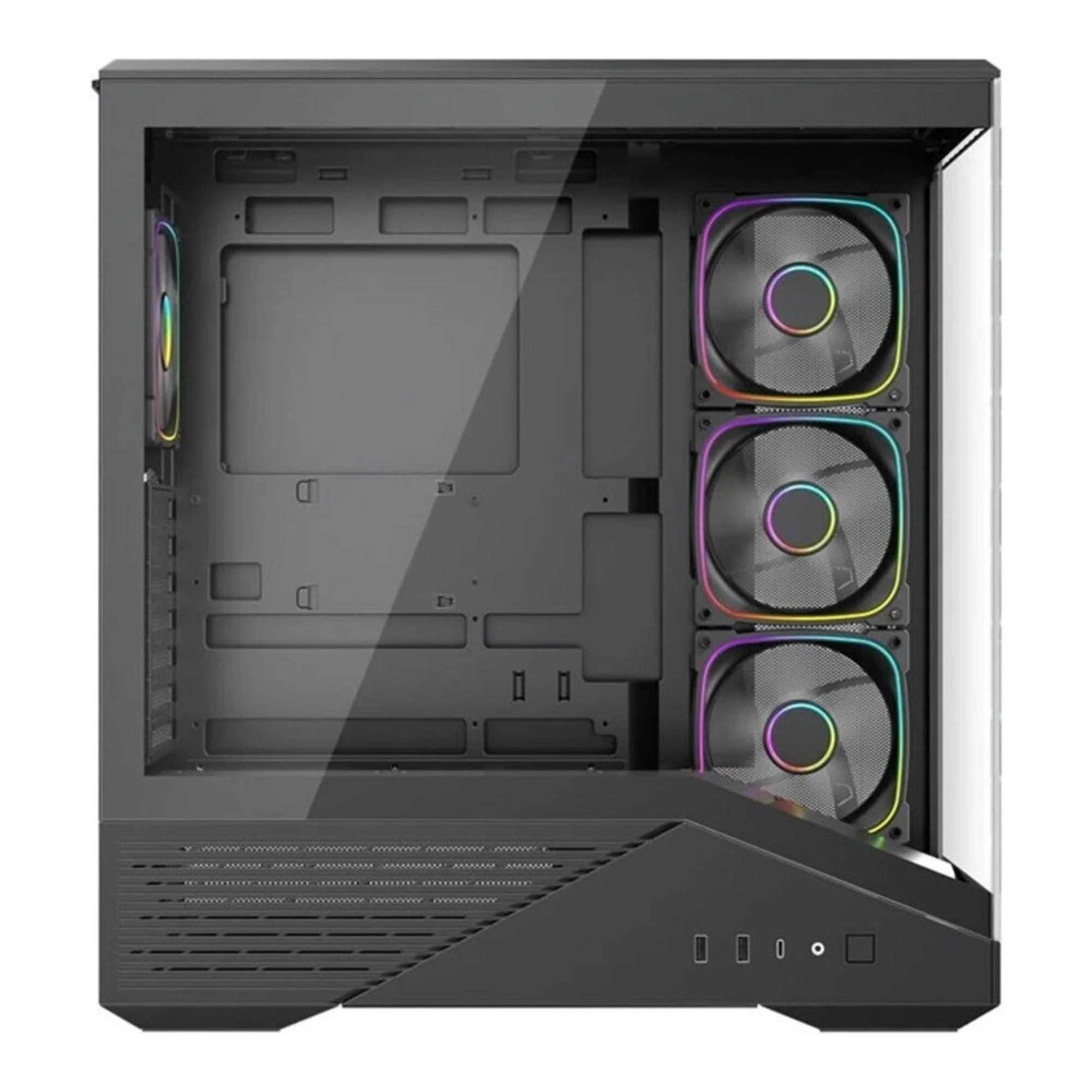 1ST Player GM7 BTF 750W 80+ Bronze Argb 4X12CM Fan Temperli Cam Usb 3.0 Type-C Atx Siyah Kasa 