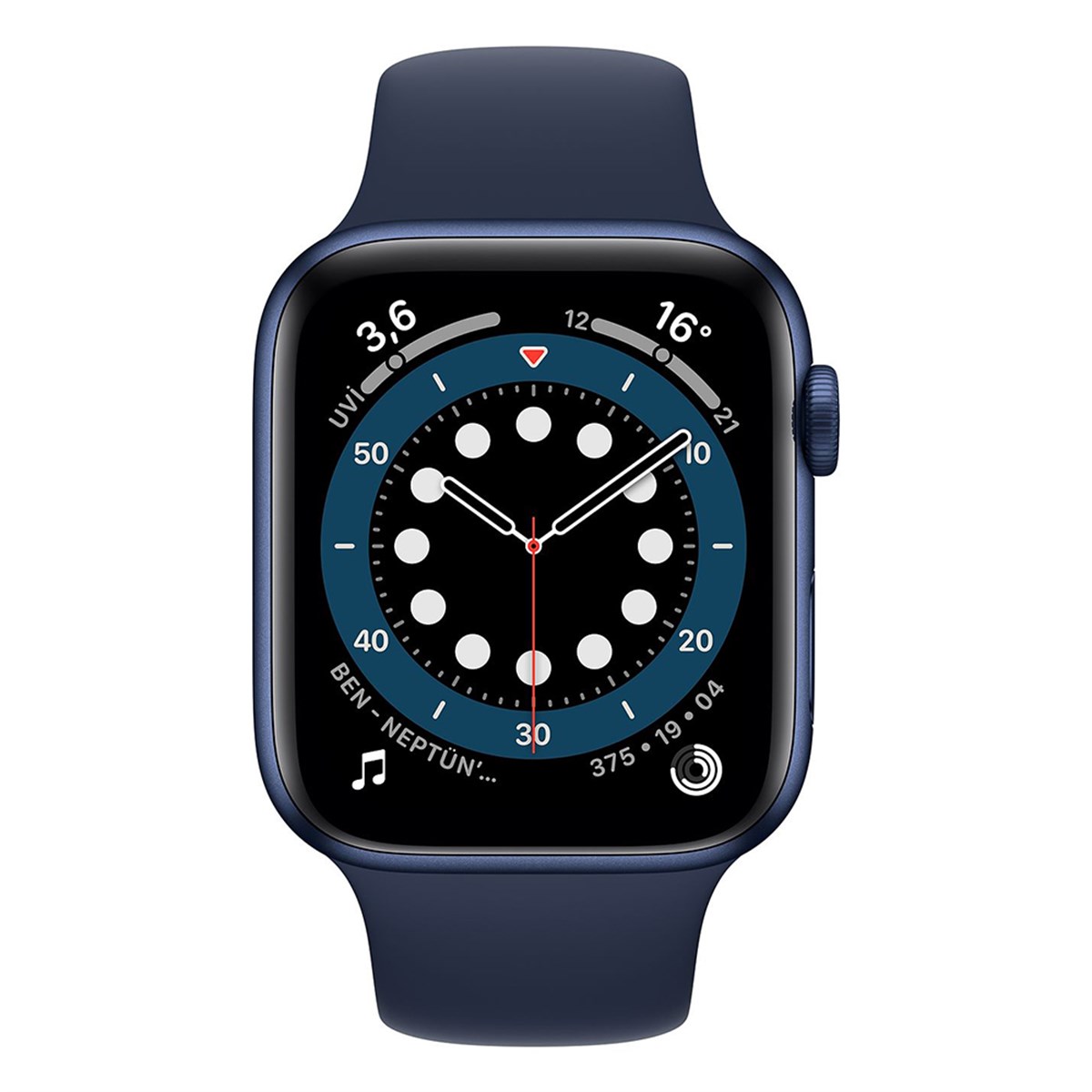 Apple Watch Seri 6 40mm Mavi Alüminyum Kasa ve Koyu Lacivert Spor Kordon