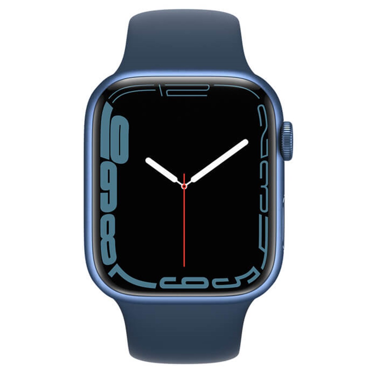 Apple Watch Seri 7 45mm Mavi Alüminyum Kasa ve Koyu Lacivert Spor Kordon