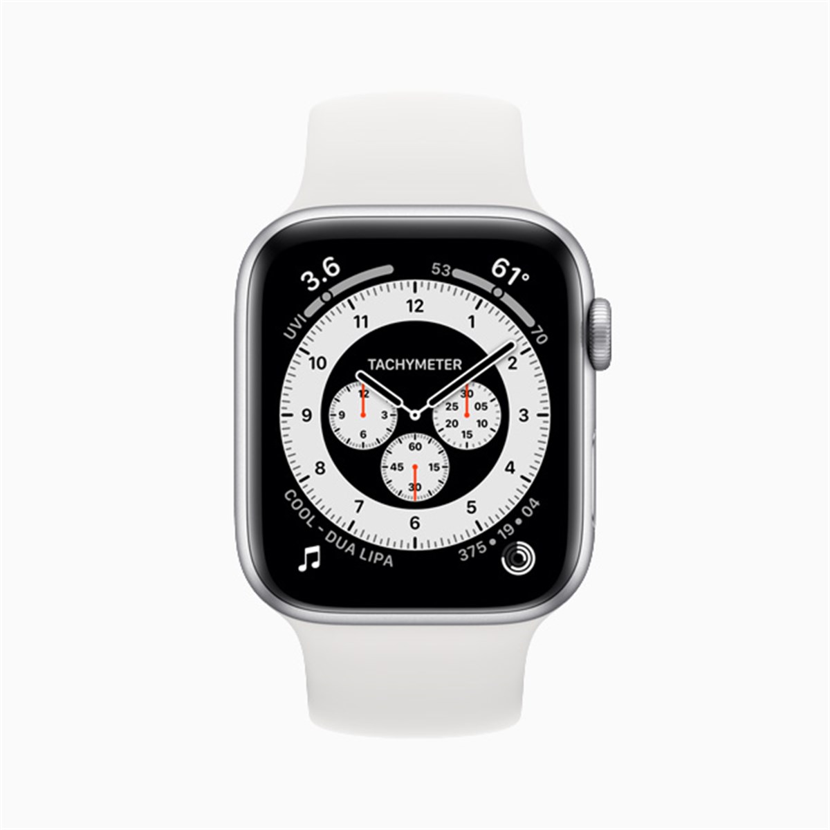 Apple Watch Series 6 GPS 44mm Gümüş Rengi Alüminyum Kasa ve Spor Kordon Akıllı Saat
